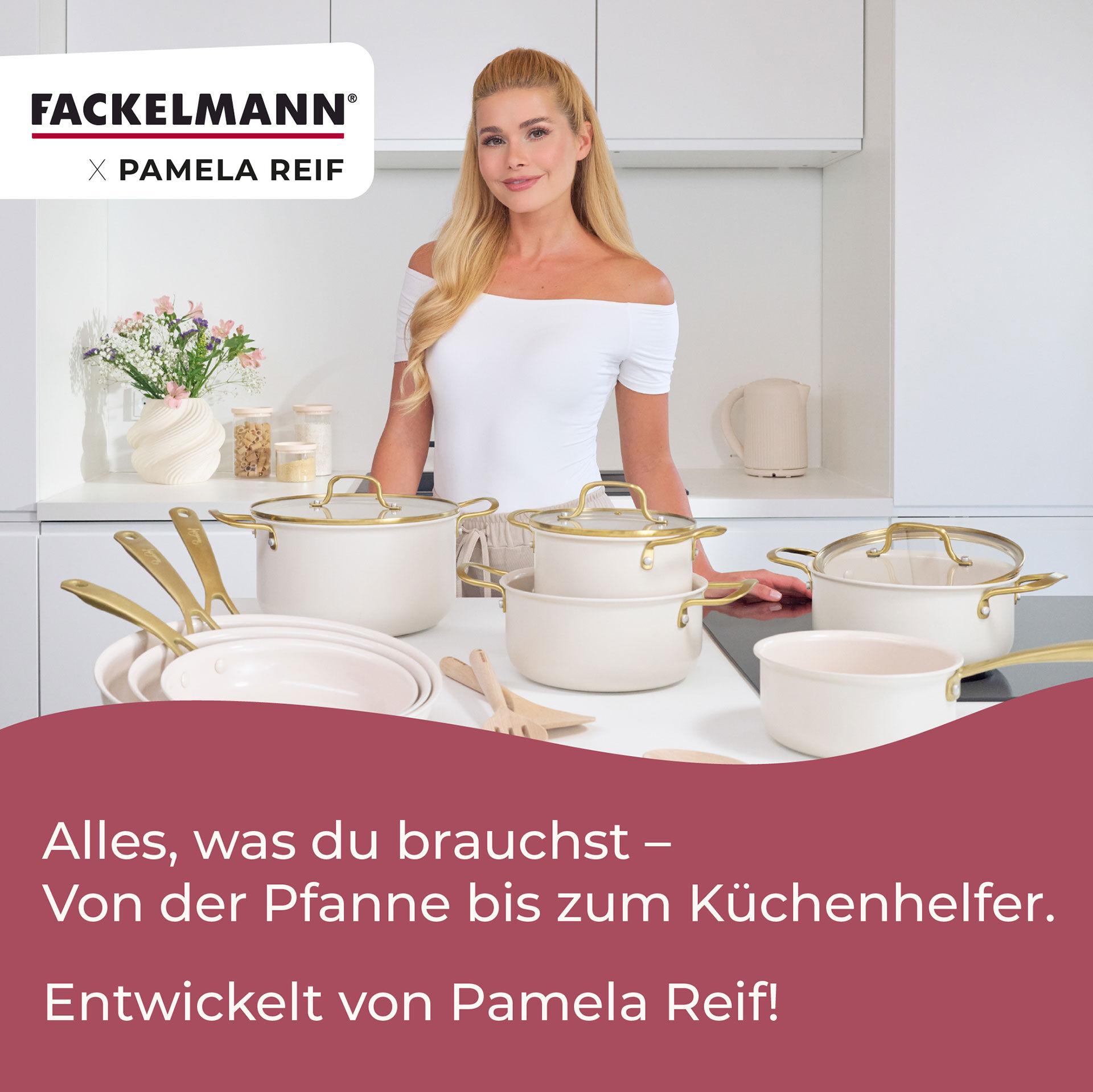 Pamela Reif Stielkasserolle mit Deckel Signature, Ø16cm
