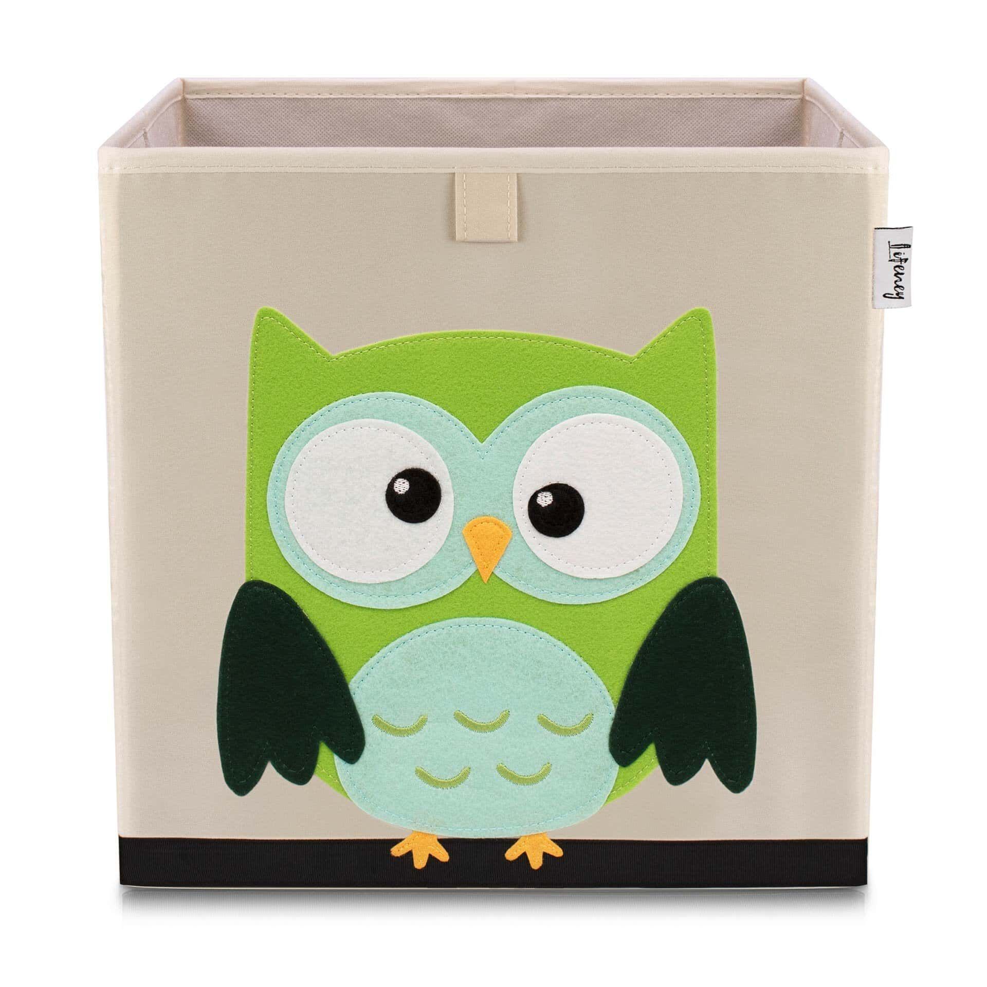 Aufbewahrungsbox Eule, beige, 33x33x33cm