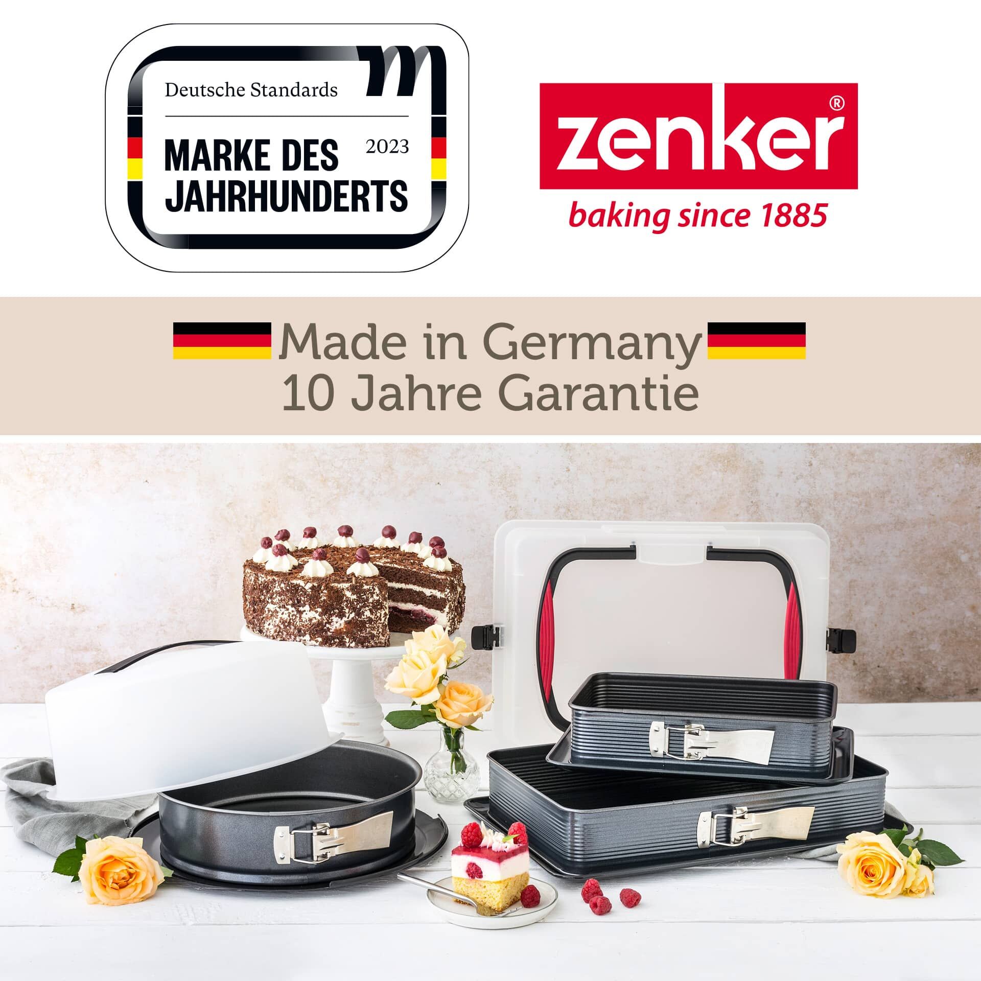 Springform rechteckig mit Auslaufschutz & Deckel Deluxe, 42x29cm