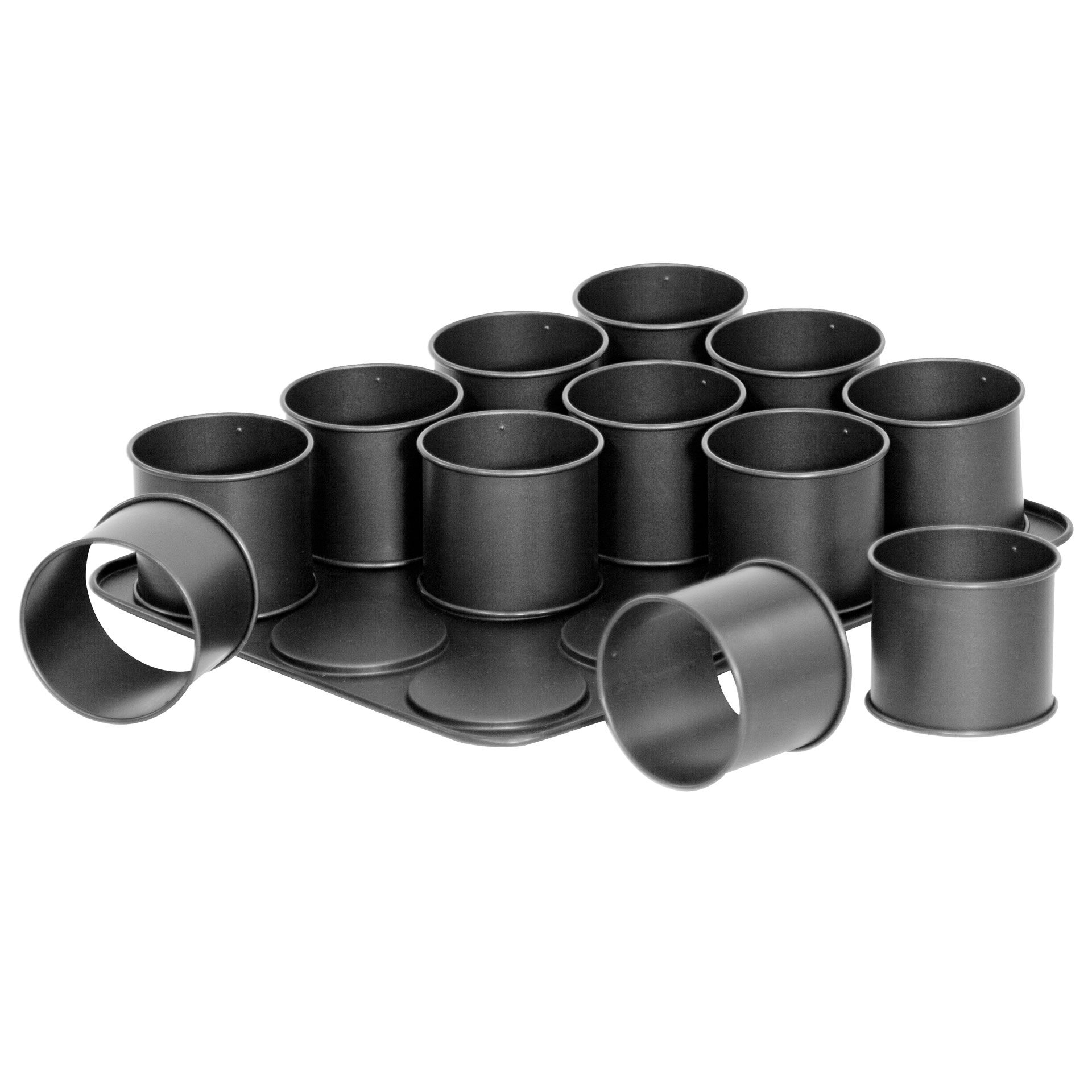 Mini Törtchen Backblech Black Metallic, 12er