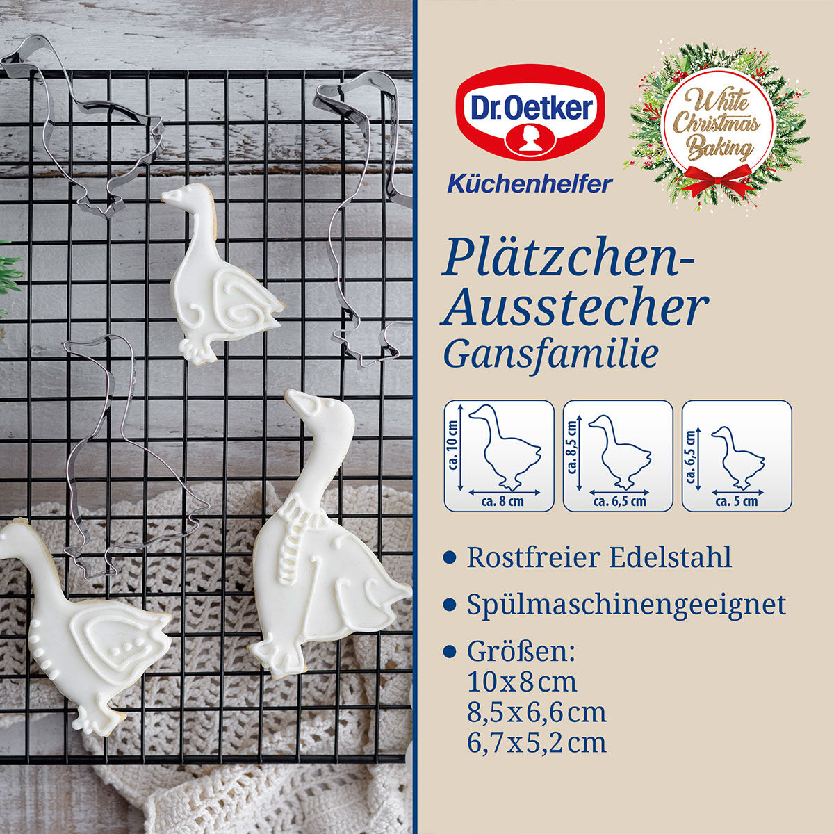 Ausstecher Gansfamilie White Christmas Baking, 3-teilig