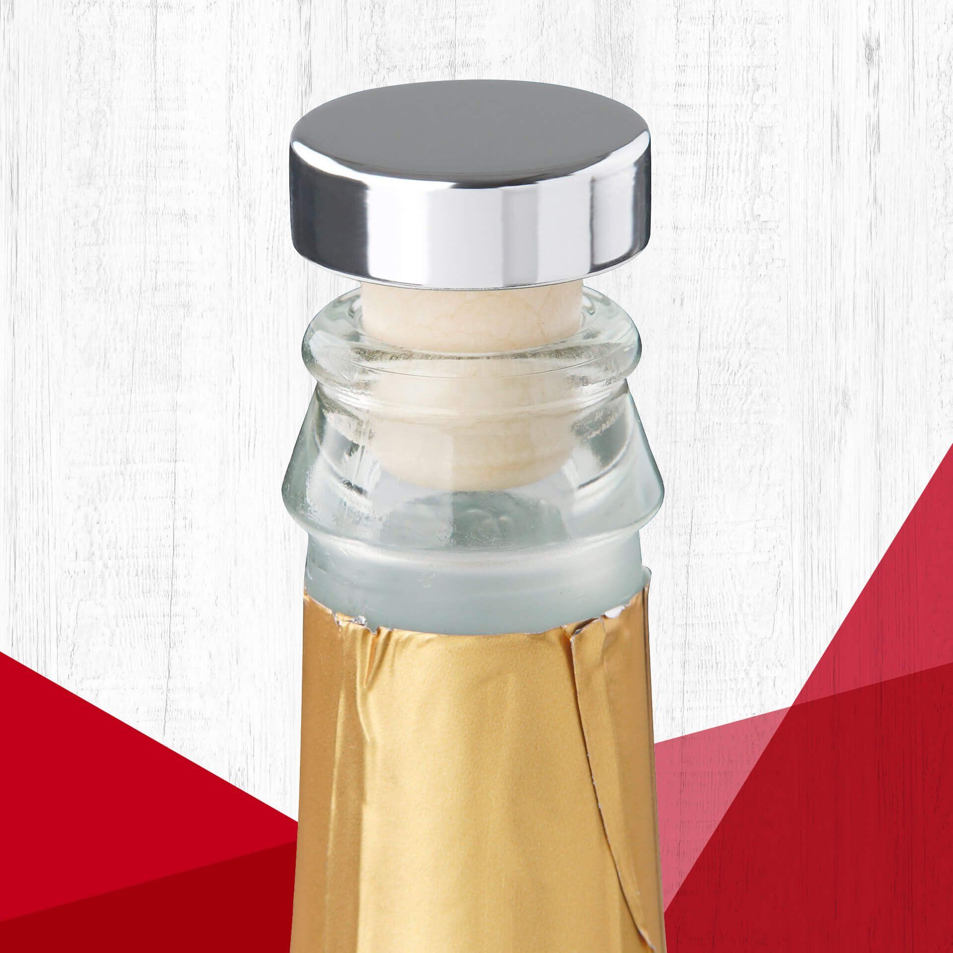 Weinverschluss, 2 Stk., Chrom