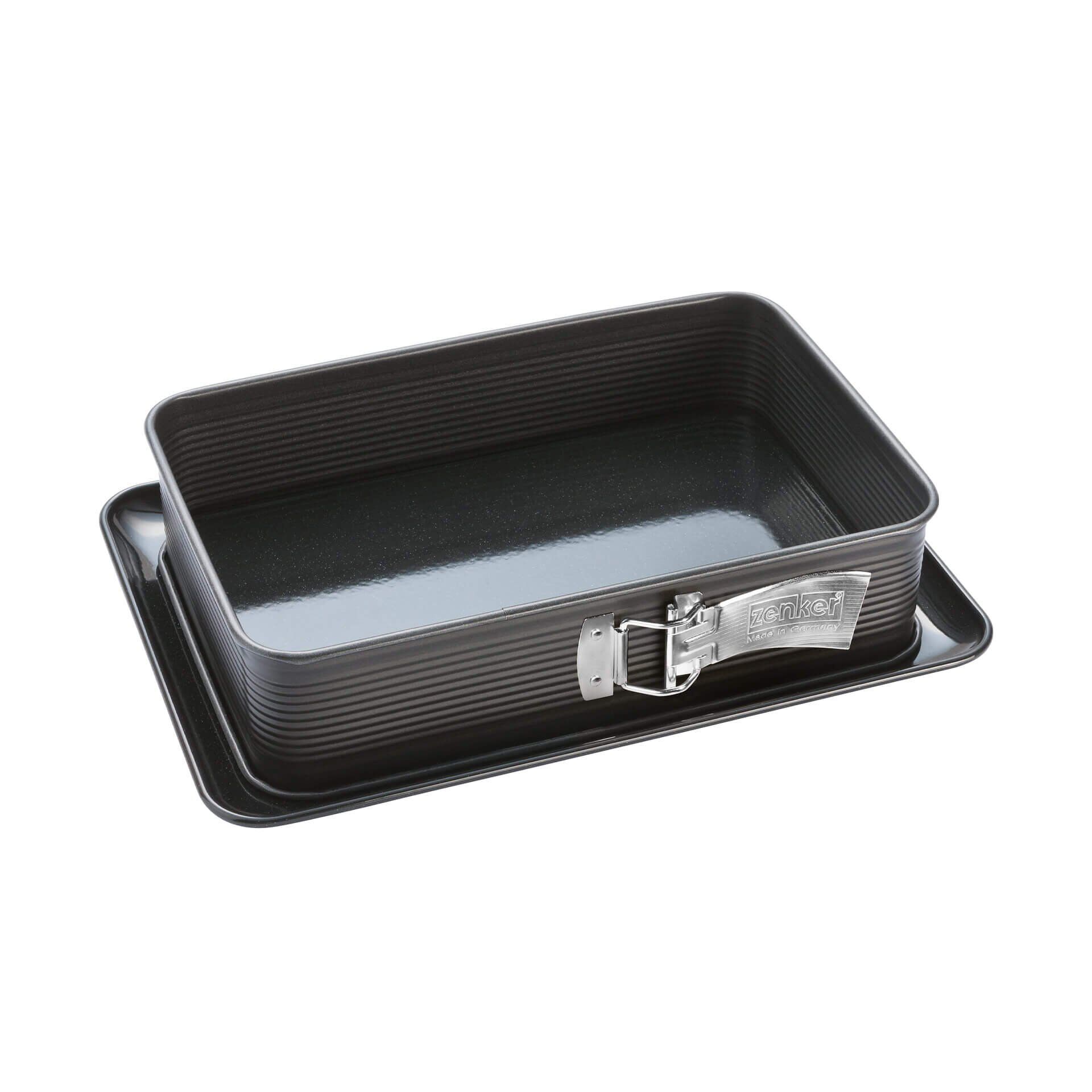 Springform rechteckig mit Flachboden und Auslaufschutz Deluxe, 32x22,5cm