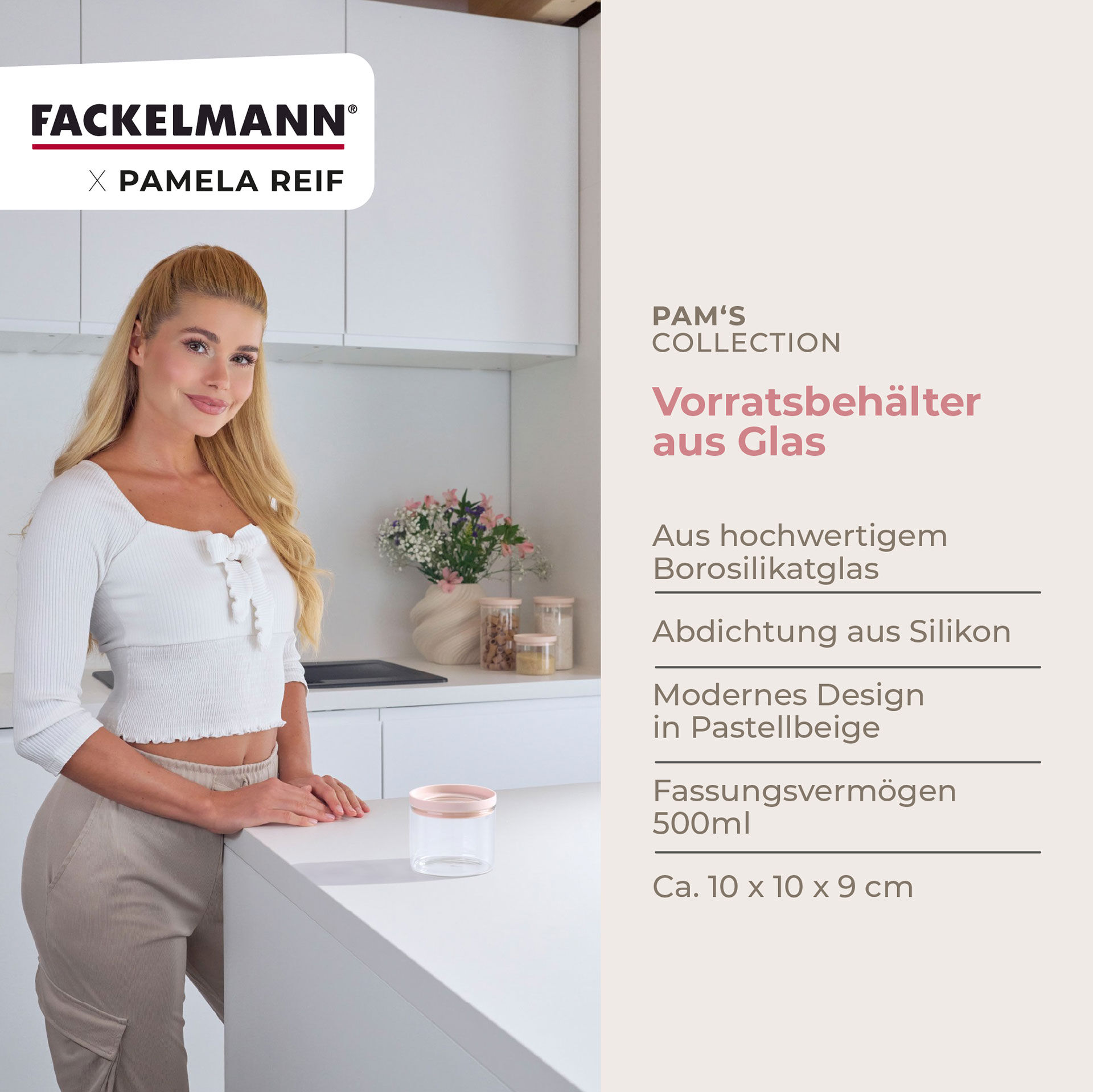 Pamela Reif Vorratsglas 500ml, stapelbar