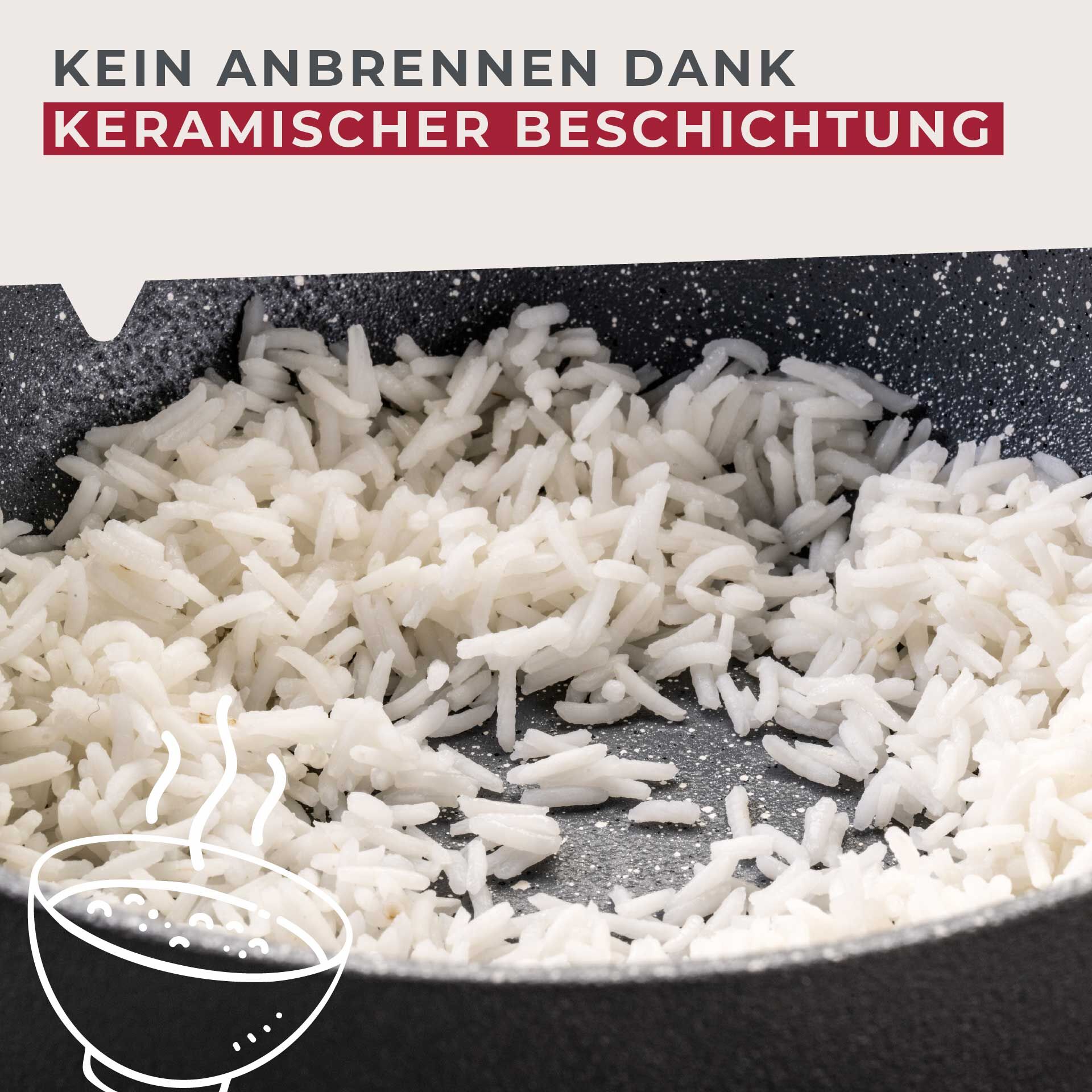 Wokpfanne Cosmo, Keramik, antihaft, Ø20cm