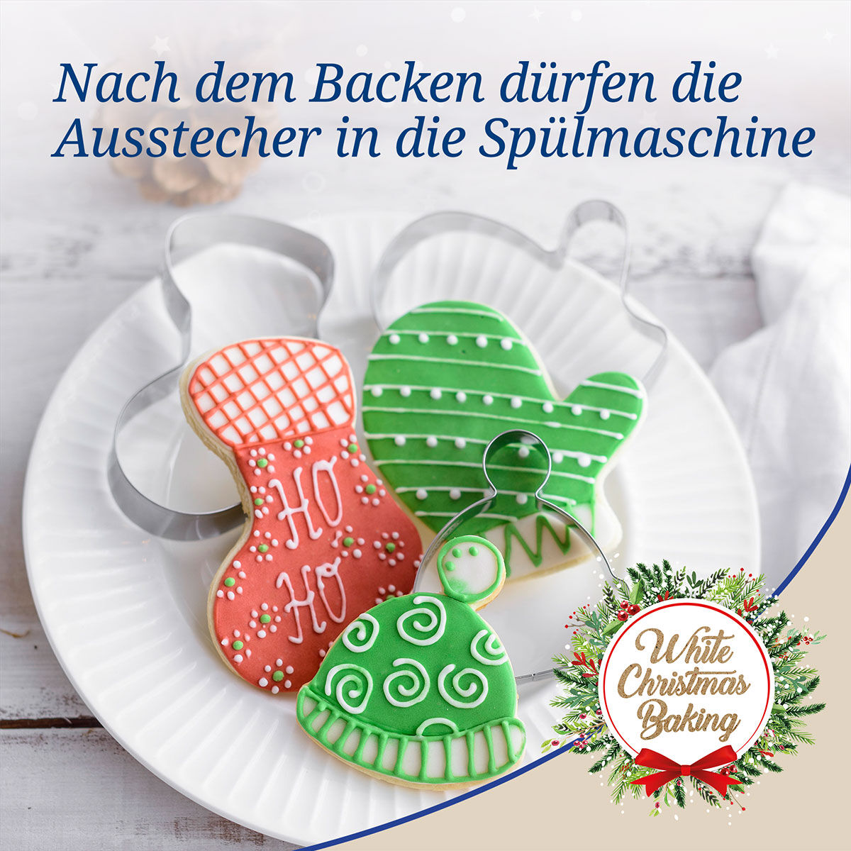 Ausstecher Winter-Outfit White Christmas Baking, 3-teilig