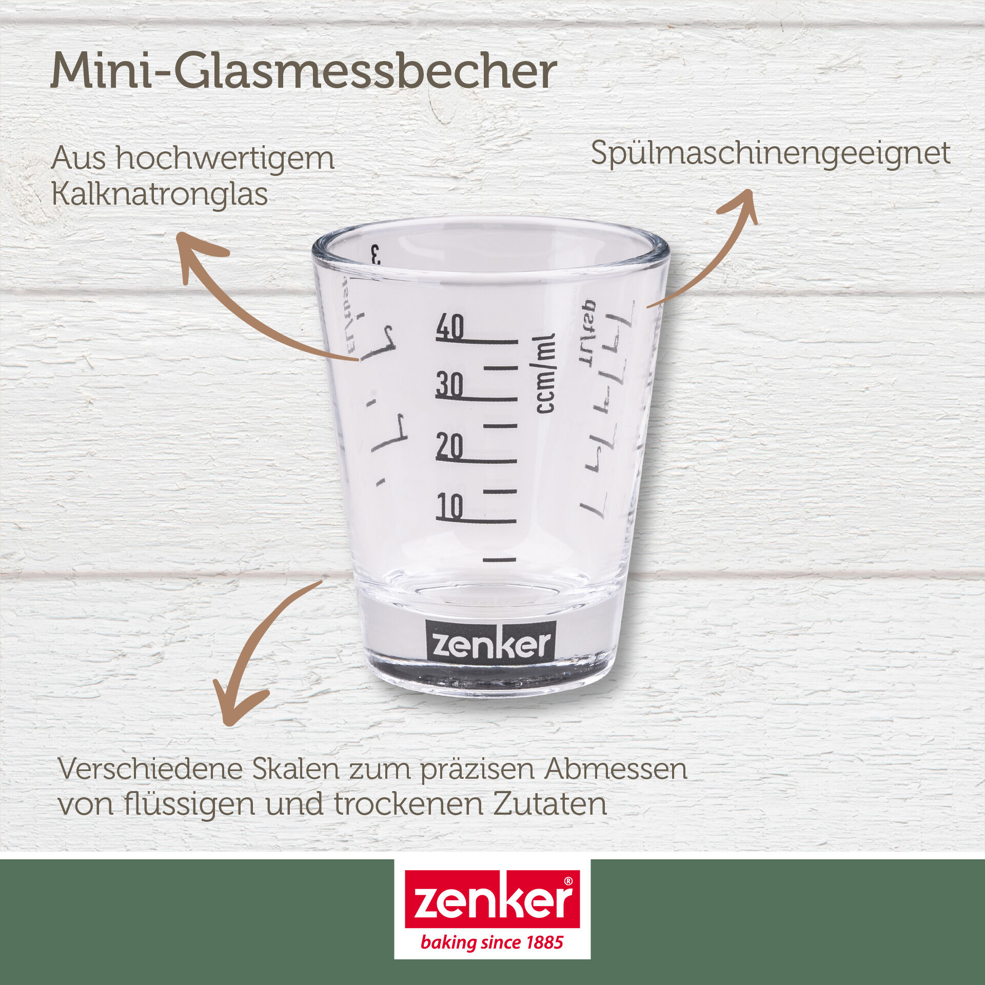 Mini-Messbecher, Glas, 40ml