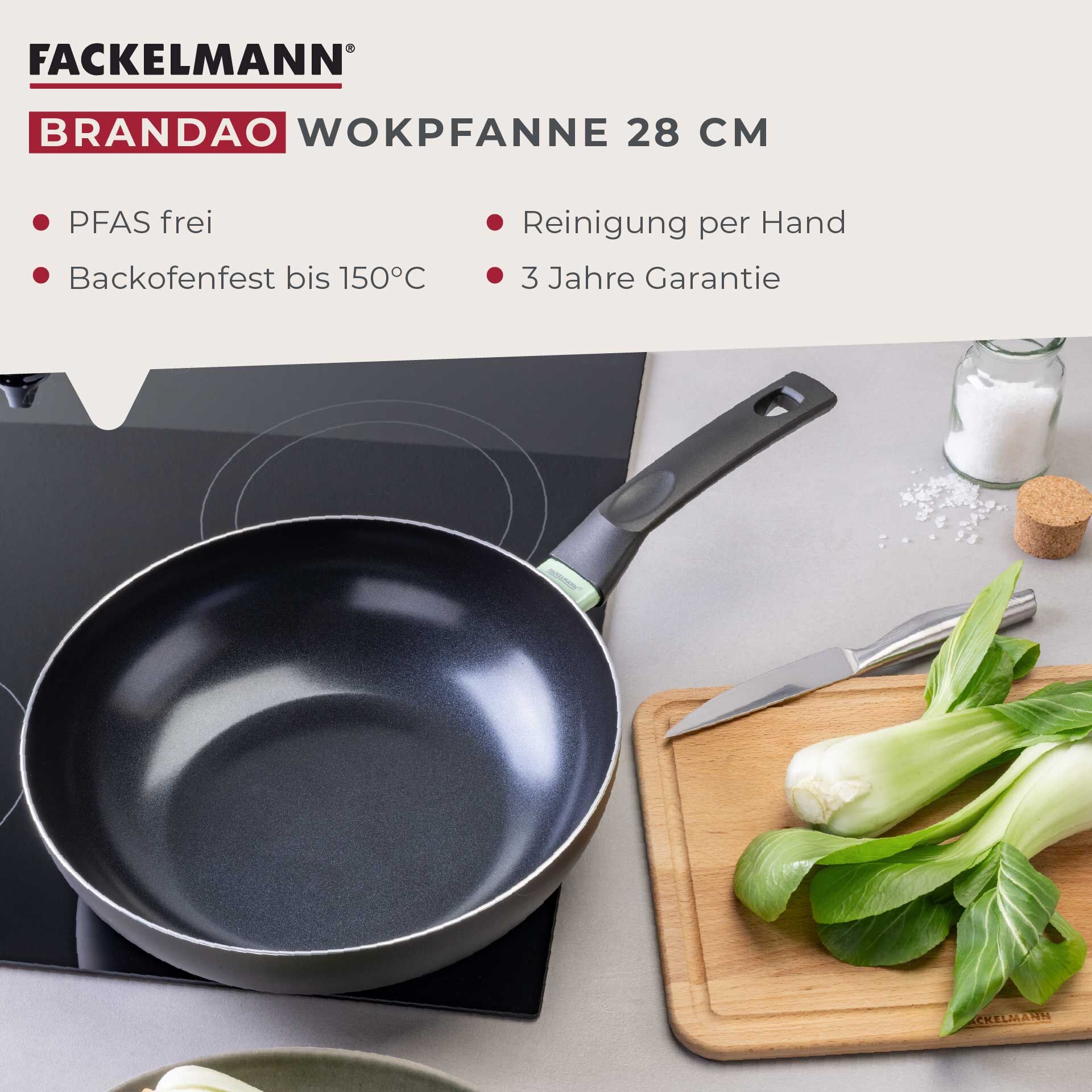 Wokpfanne Brandao, Keramik, antihaft, Ø28cm