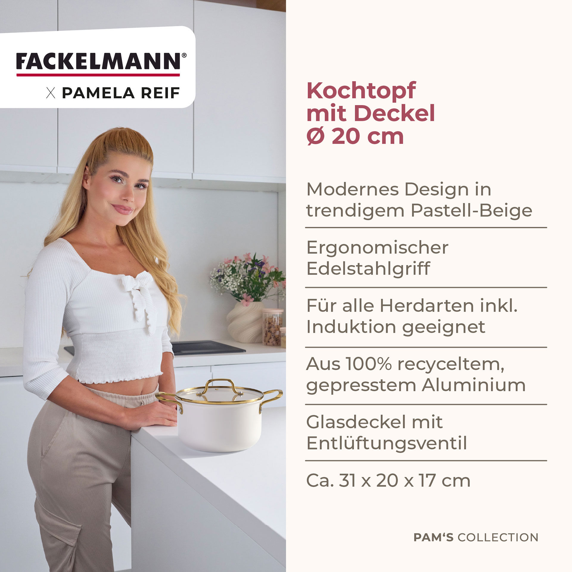 Pamela Reif Kochtopf mit Deckel Signature, Ø20cm