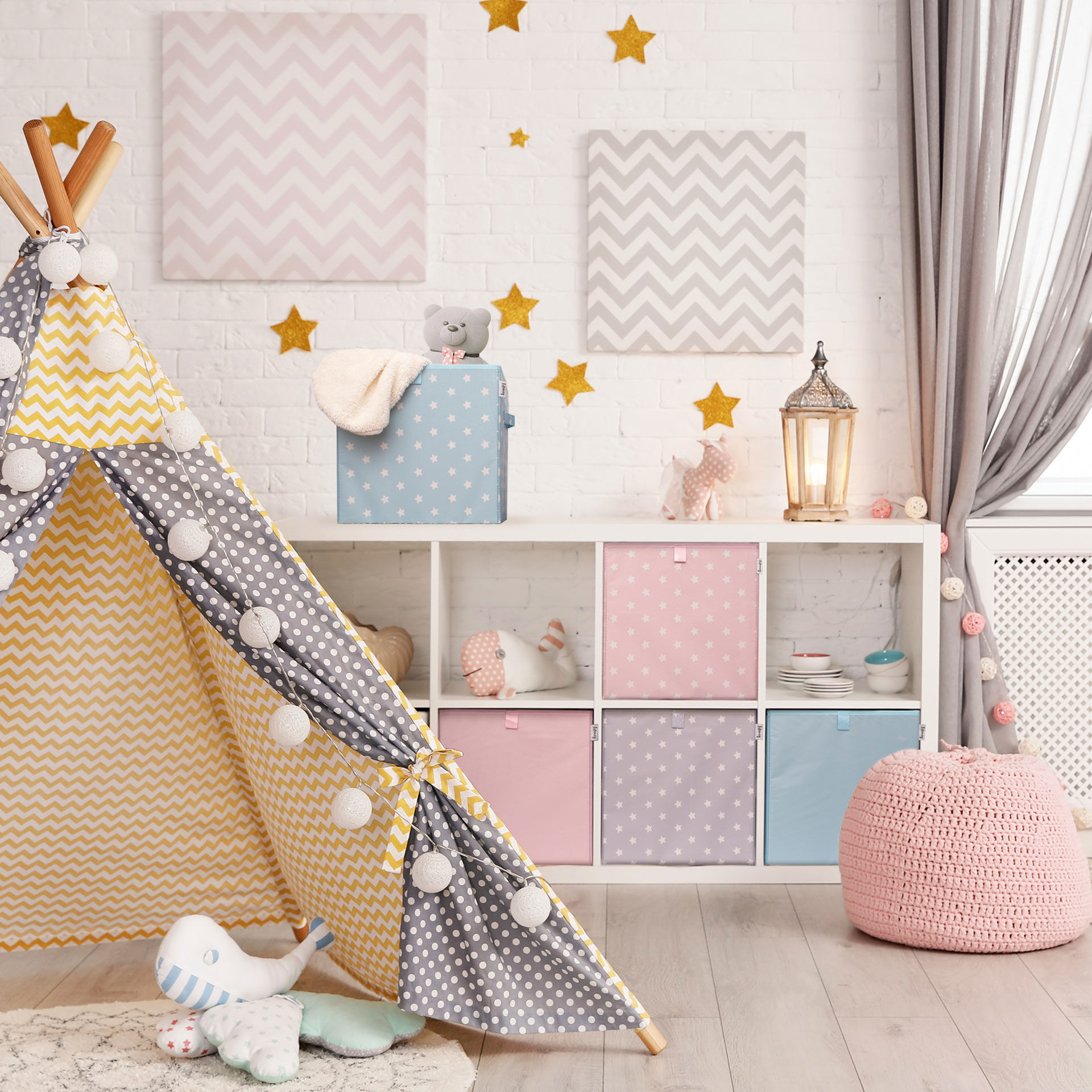 Aufbewahrungsbox, hellblau, 33x33x33cm