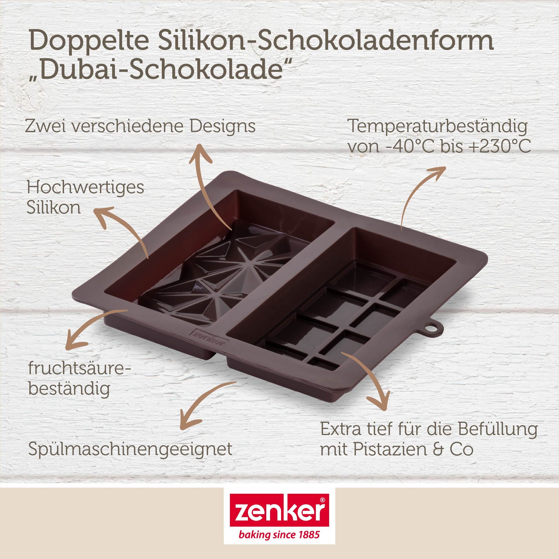 Schokoladenform Dubai-Schokolade, Silikon