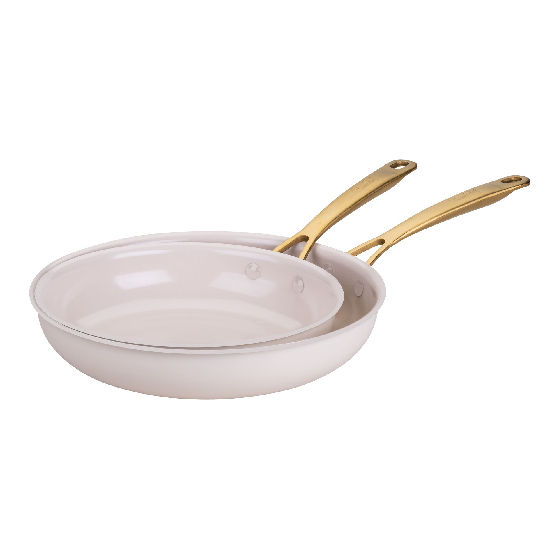 Pamela Reif Bratpfannen-Set Signature, Keramik, Gold-Griff, Ø24+28cm