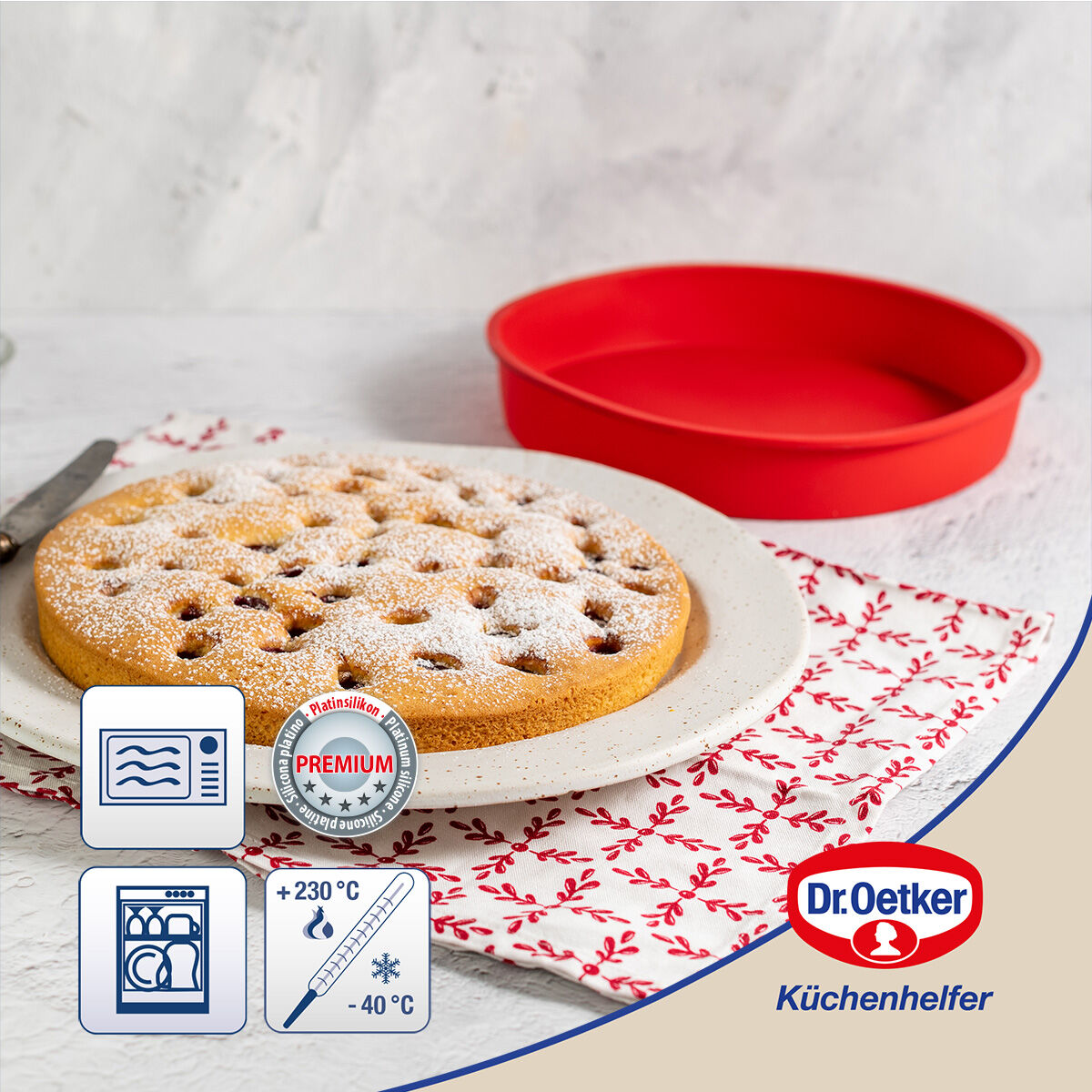 Backform rund Flexxibel Love, Ø26cm, Silikon