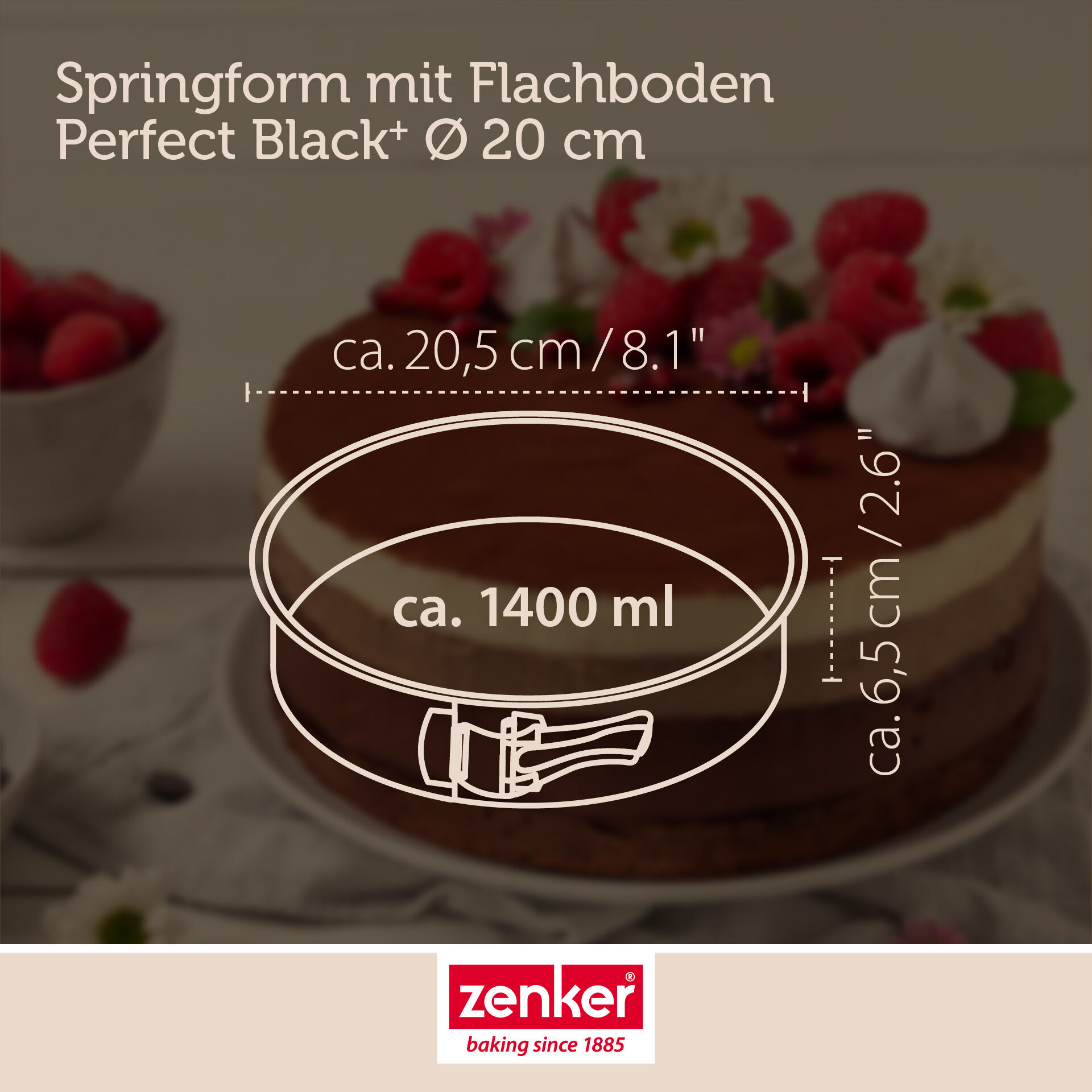 Springform mit Flachboden Perfect Black+, Ø20cm