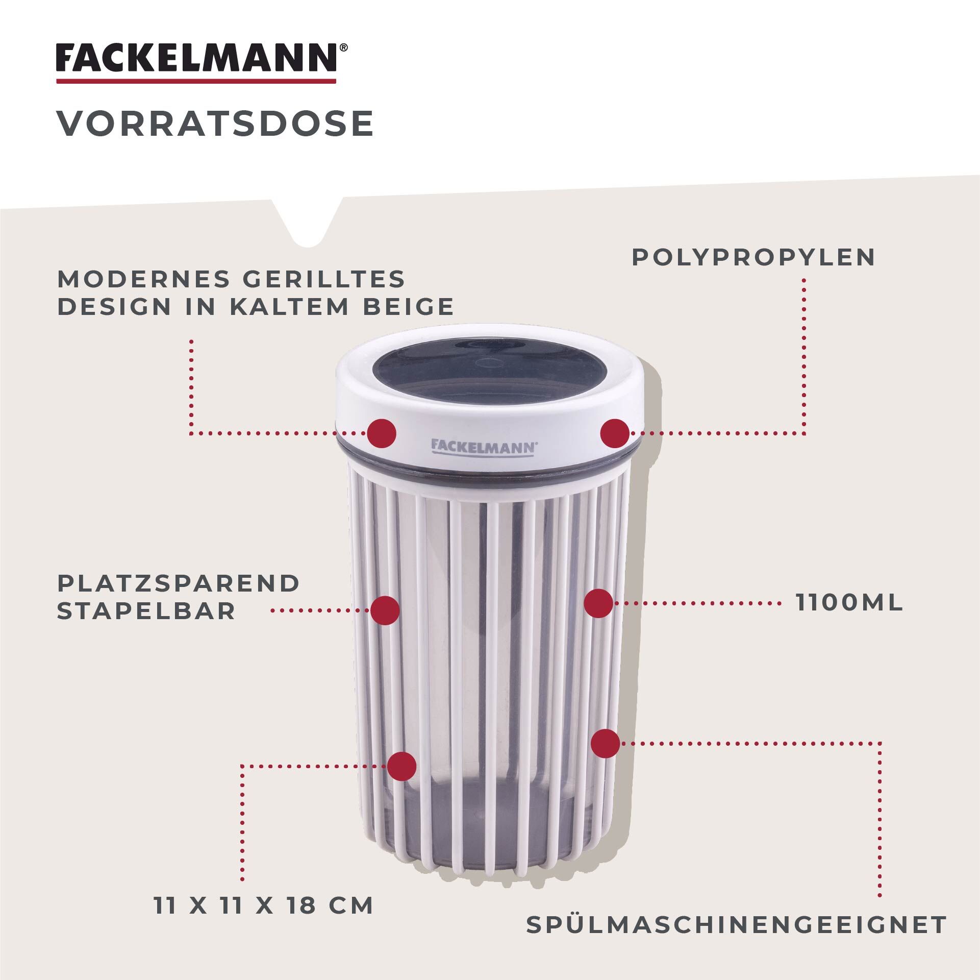 Vorratsdose Be The Move, 1,1L, hellbeige