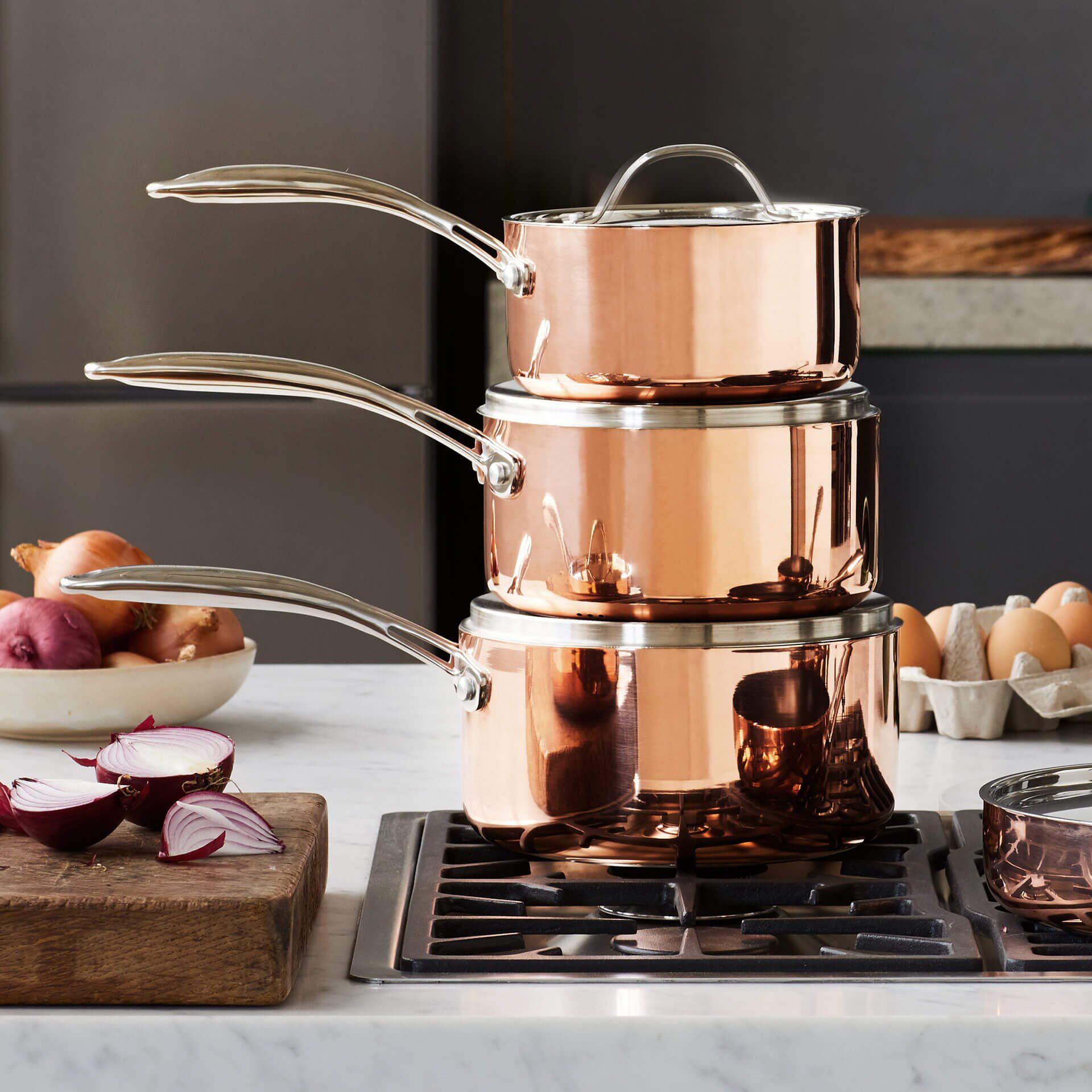 Kochtopf mit Deckel Copper Tri-Ply, Ø18cm, 1,75l, Edelstahl