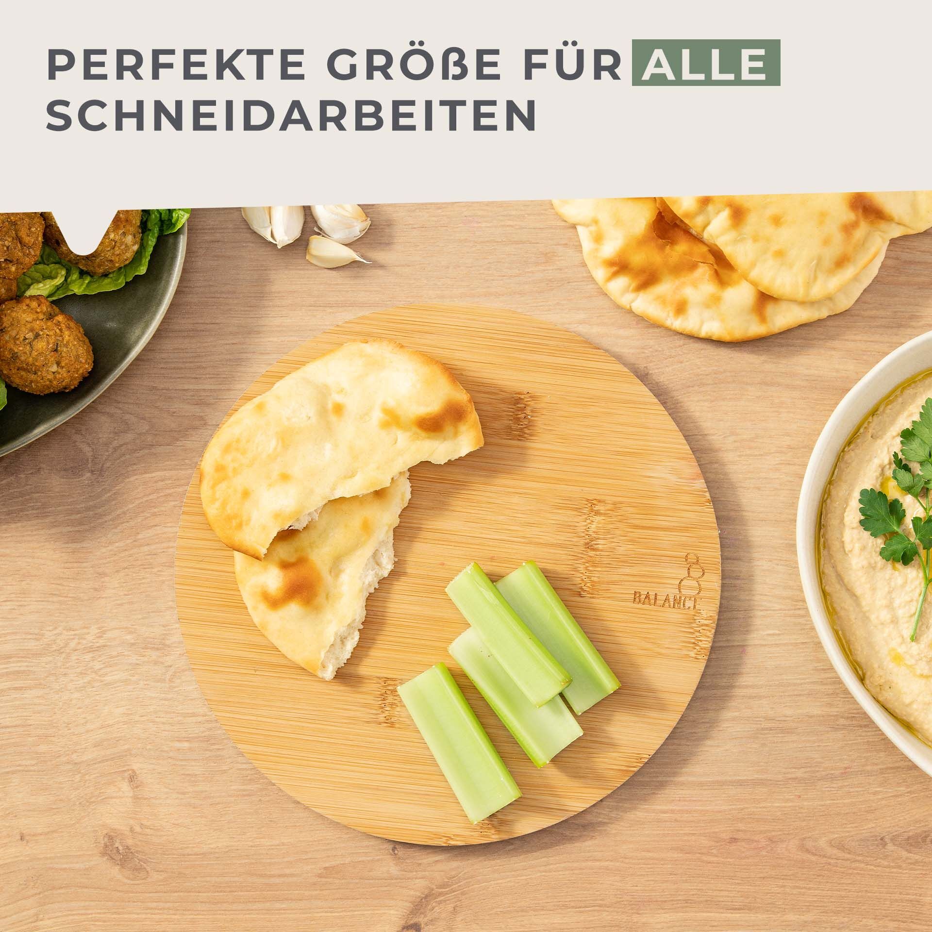 Schneidebrett rund Balance, 24cm, Bambus