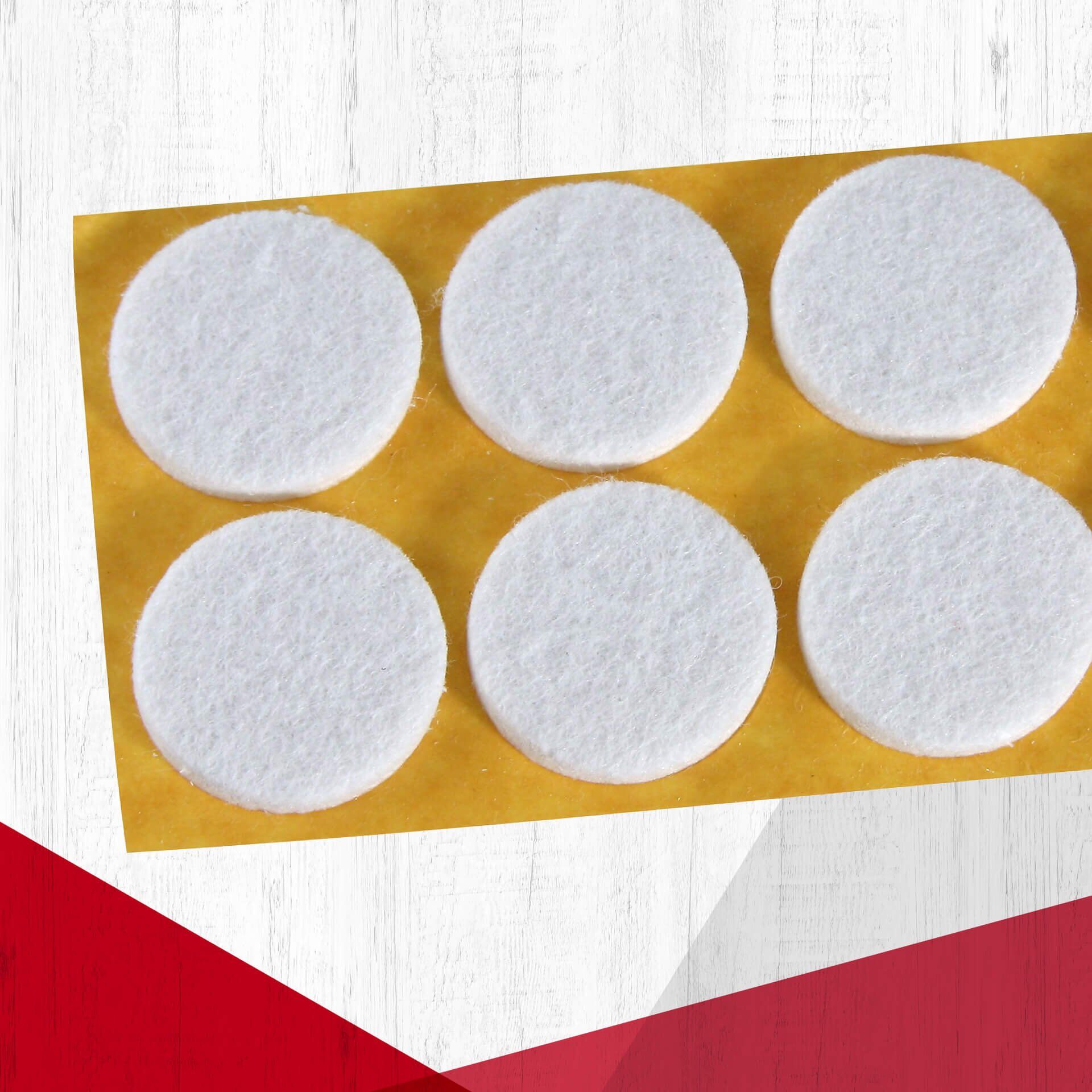 Filzgleiter Ø22mm, selbstklebend, weiß, 8Stk.