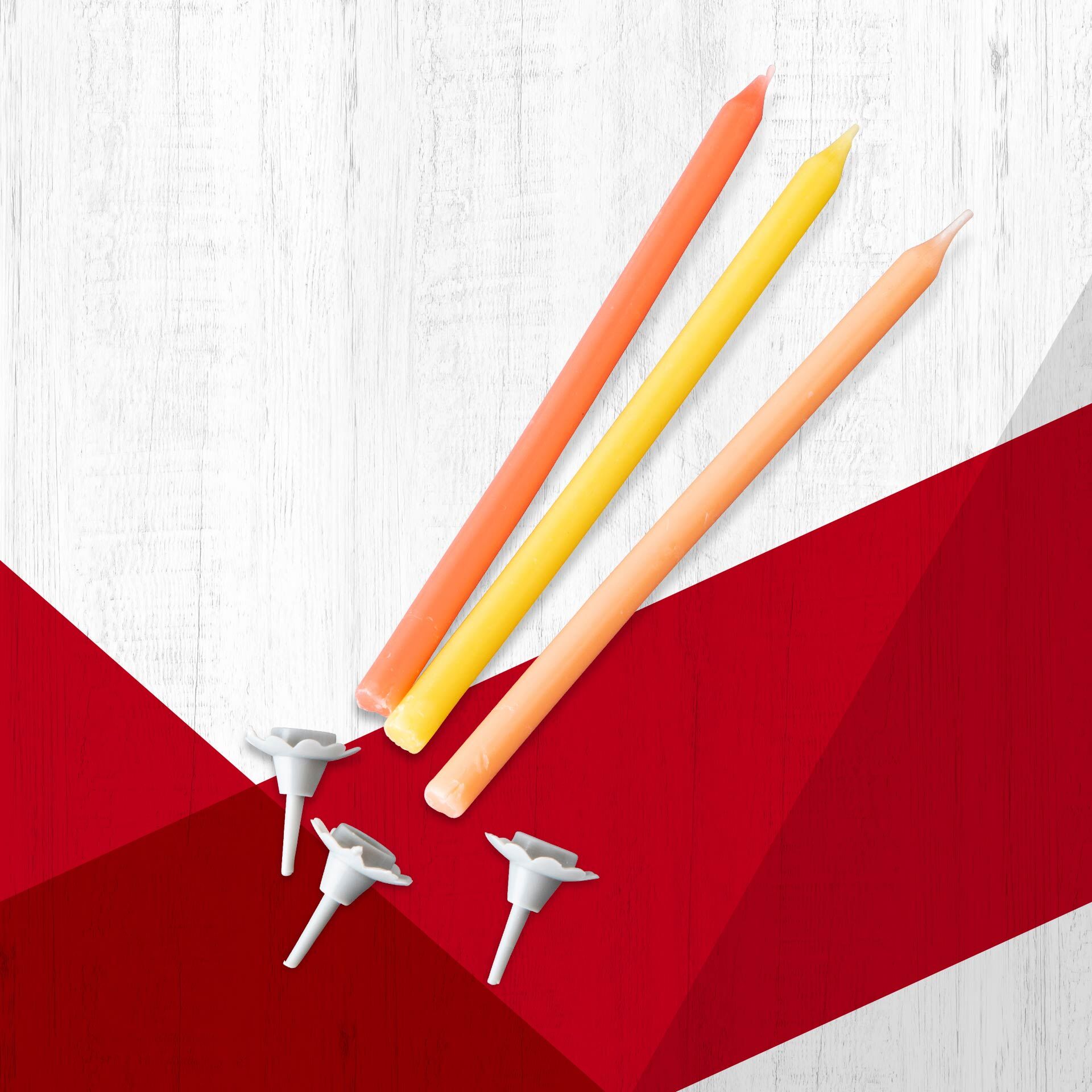 Kerzen inkl. Halter, 10,5 cm, 12Stk