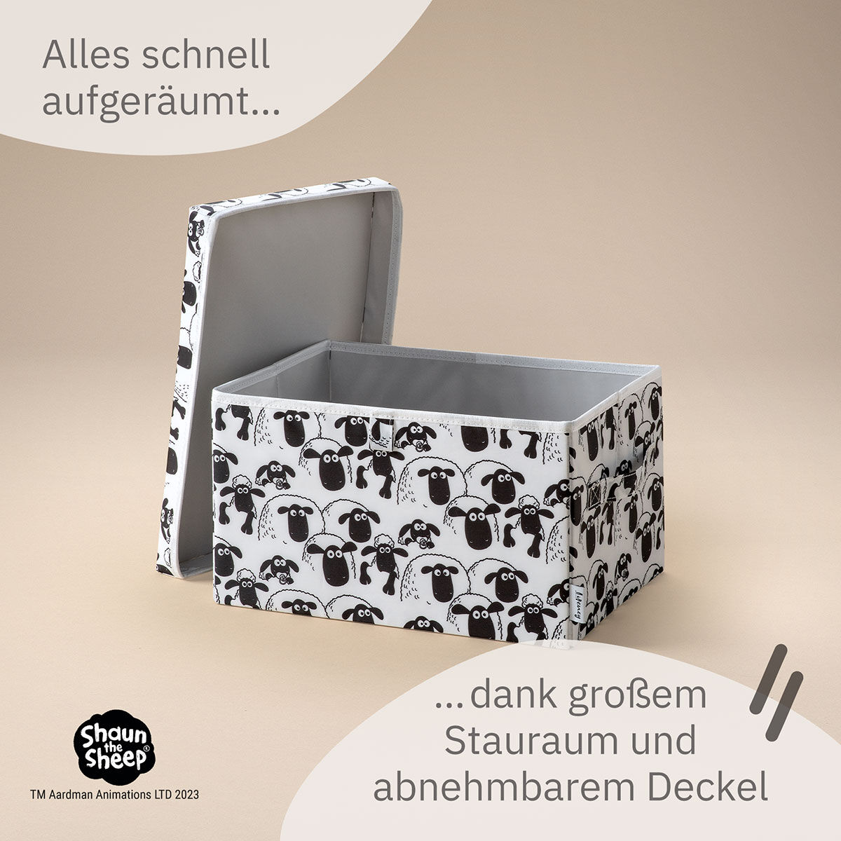 Aufbewahrungsbox mit Deckel Shaun weiß, 25x37x21cm