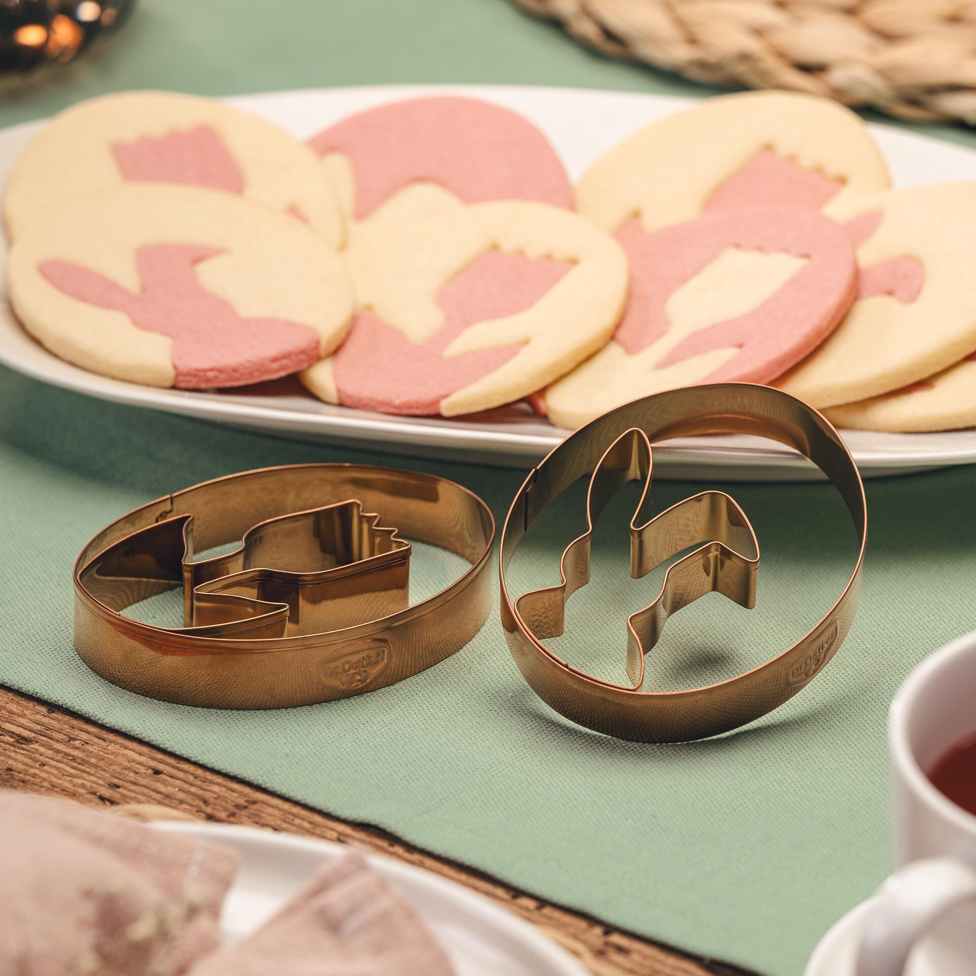 Ei-Ausstecher Tulpen und Hasen Vintage Oster Manufaktur, 2-tlg.