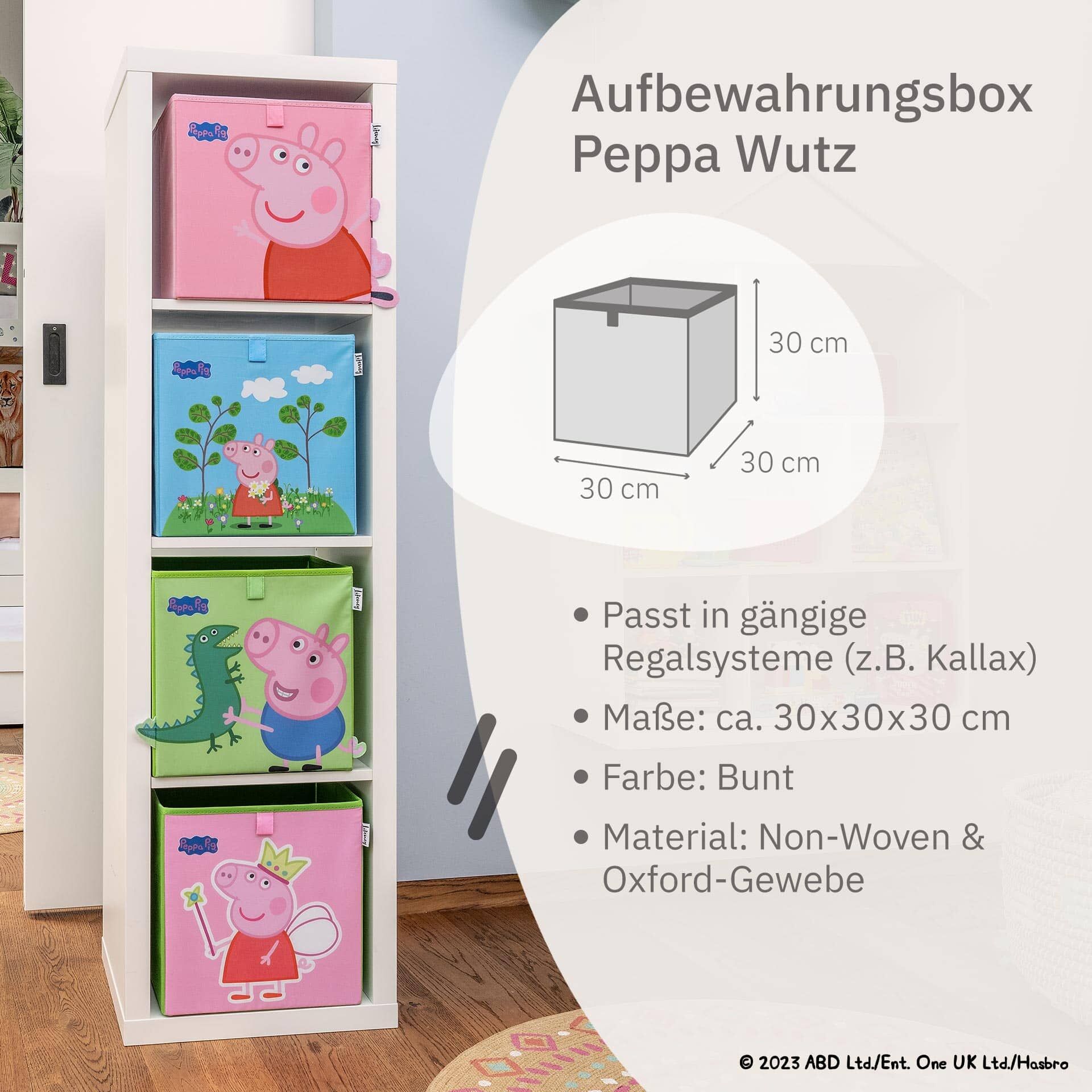Aufbewahrungsbox Peppa Pig Fee & George, 30x30x30cm