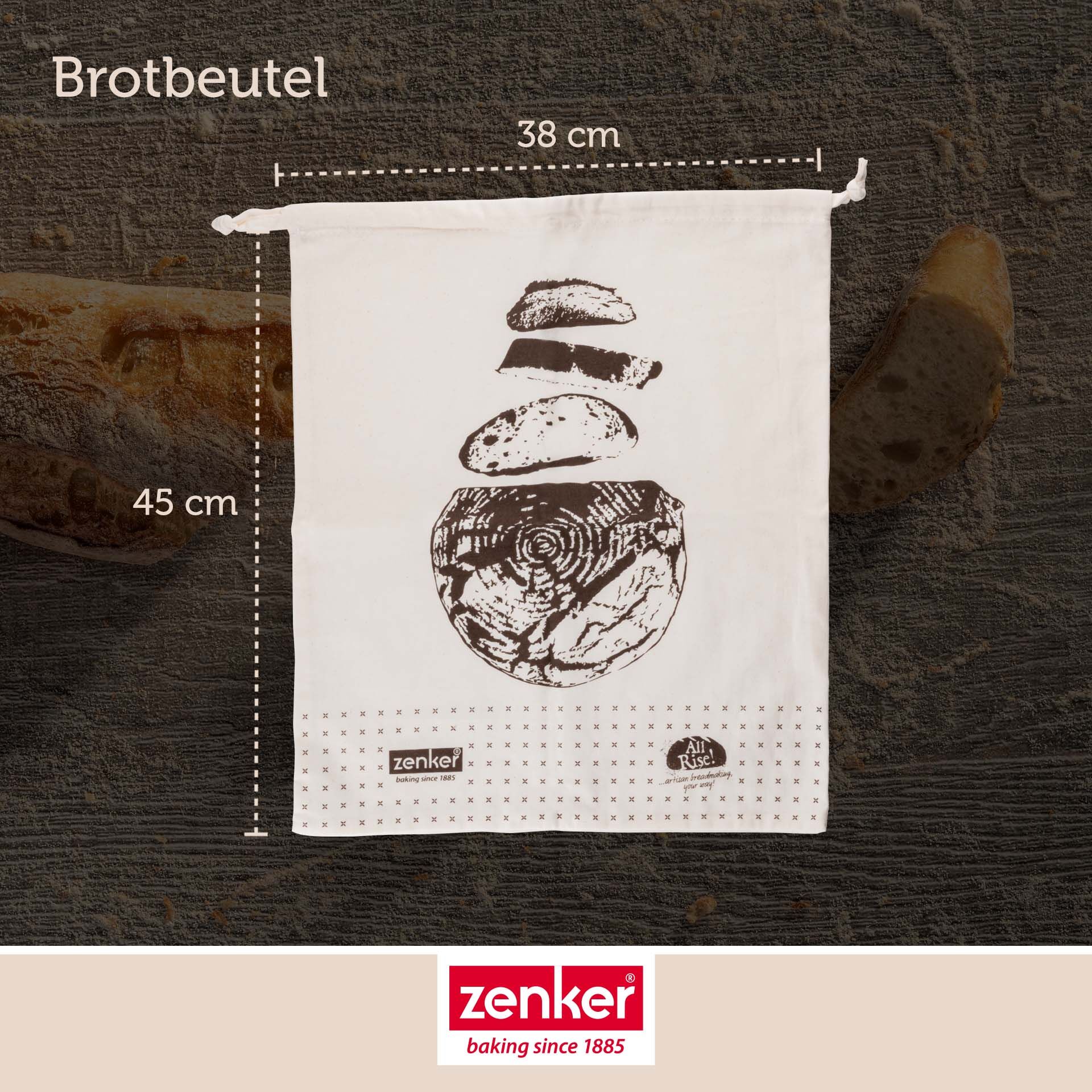 Brotbeutel Dein Brot! 45x38 Baumwolle