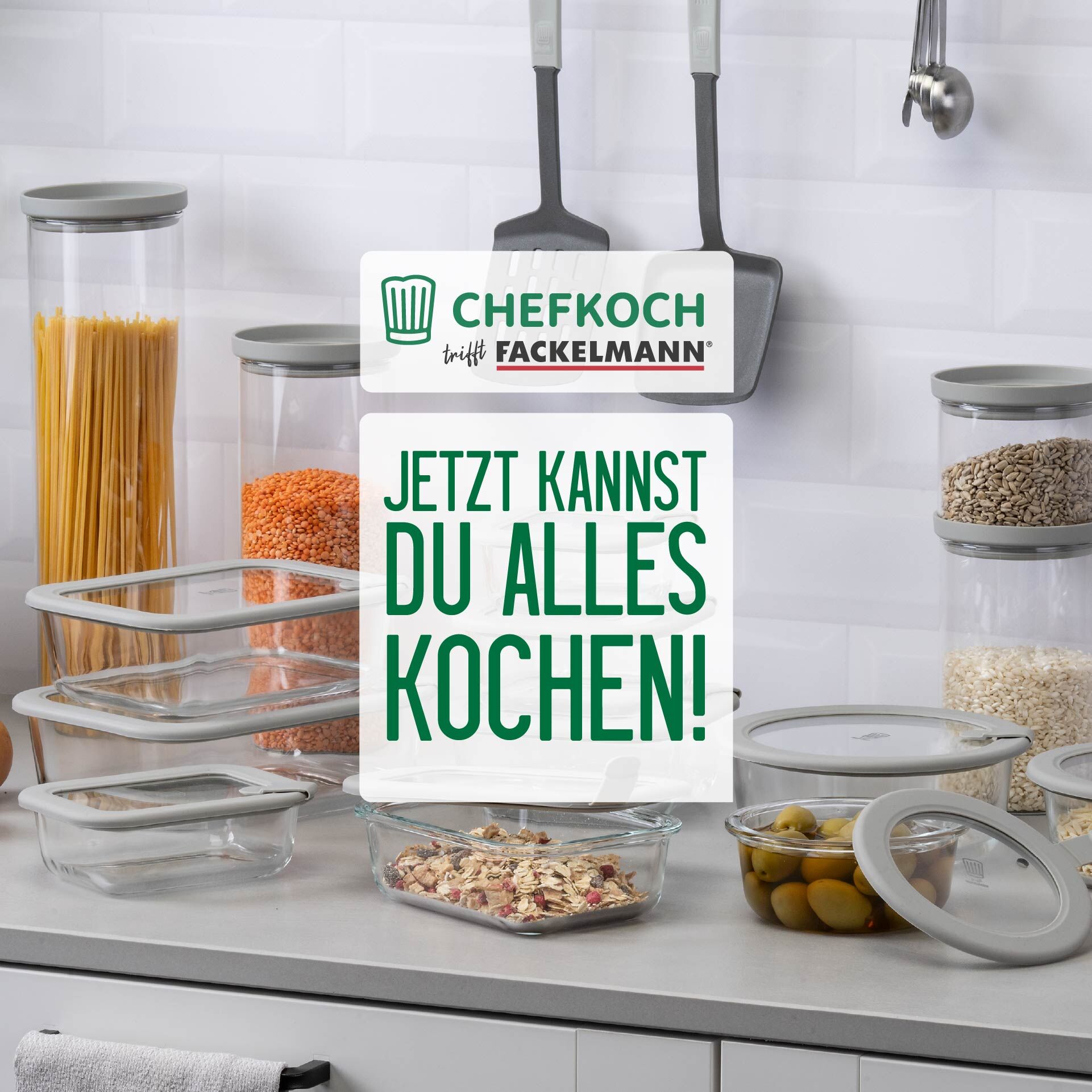 Vorratsdose Glas, eckig, 640ml