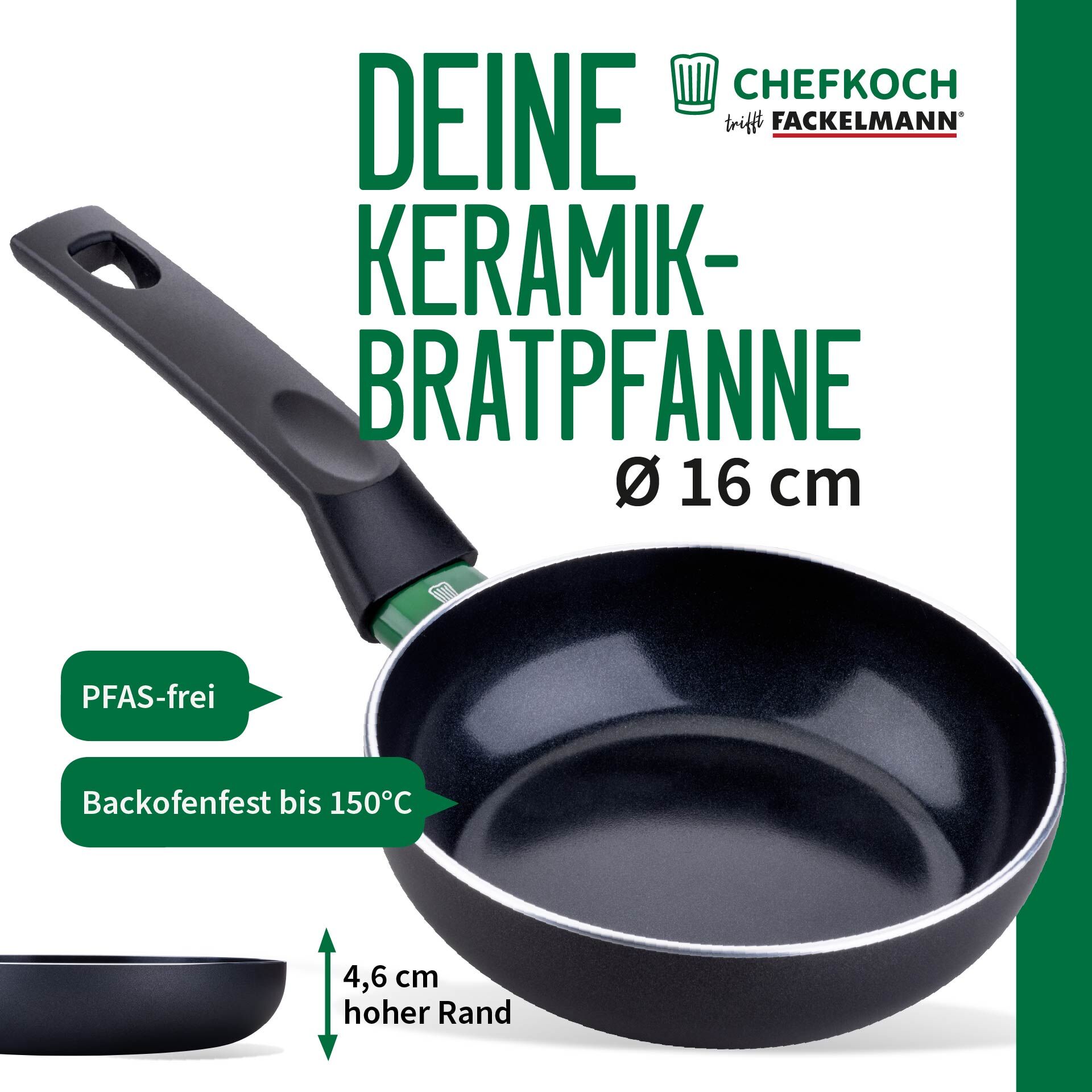Bratpfanne Bielefeld, Keramik, antihaft, Ø16cm