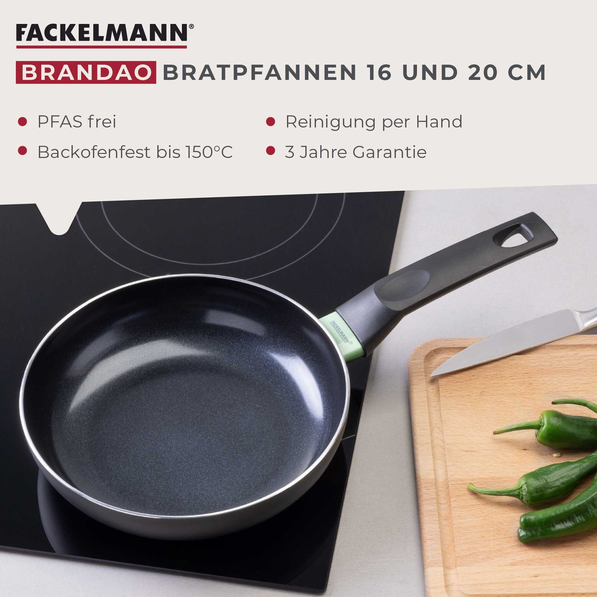 Bratpfannen-Set "Brandao", Keramik, antihaft, Ø16+20cm, 2-tlg.