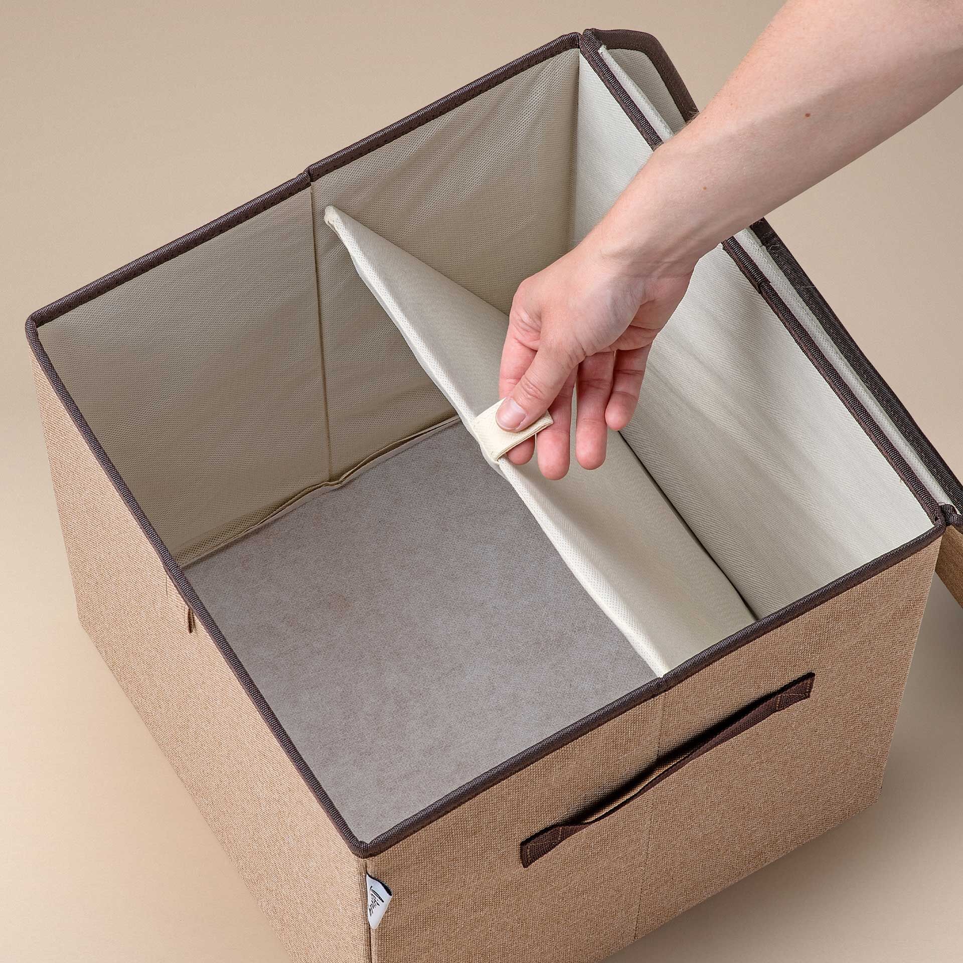 Aufbewahrungsbox mit Deckel, braun, 33x33x33cm