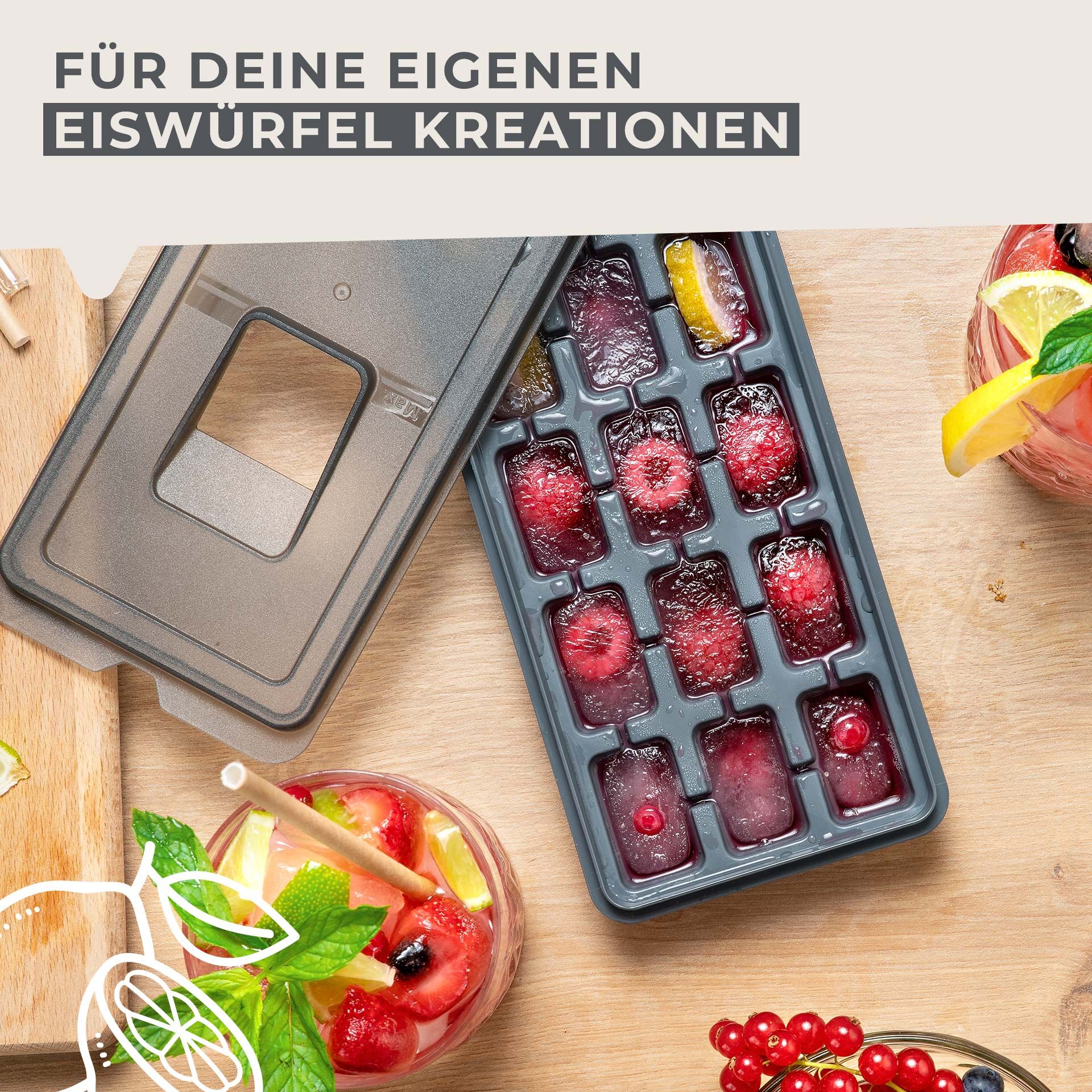 Eiswürfelform mit Deckel Statement