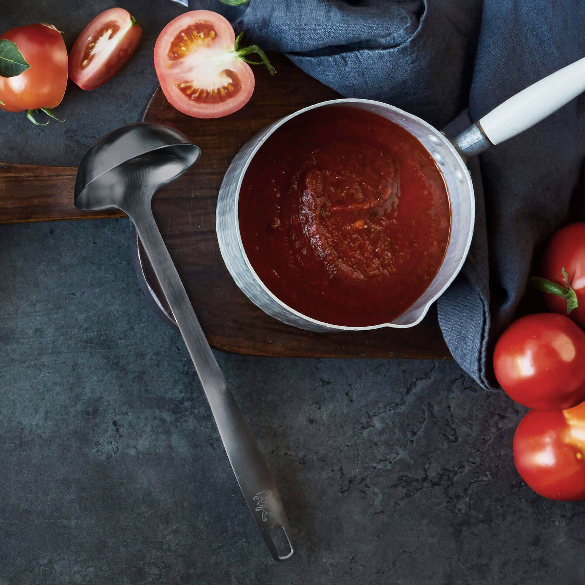 Schöpflöffel Satin, schwarz, Edelstahl