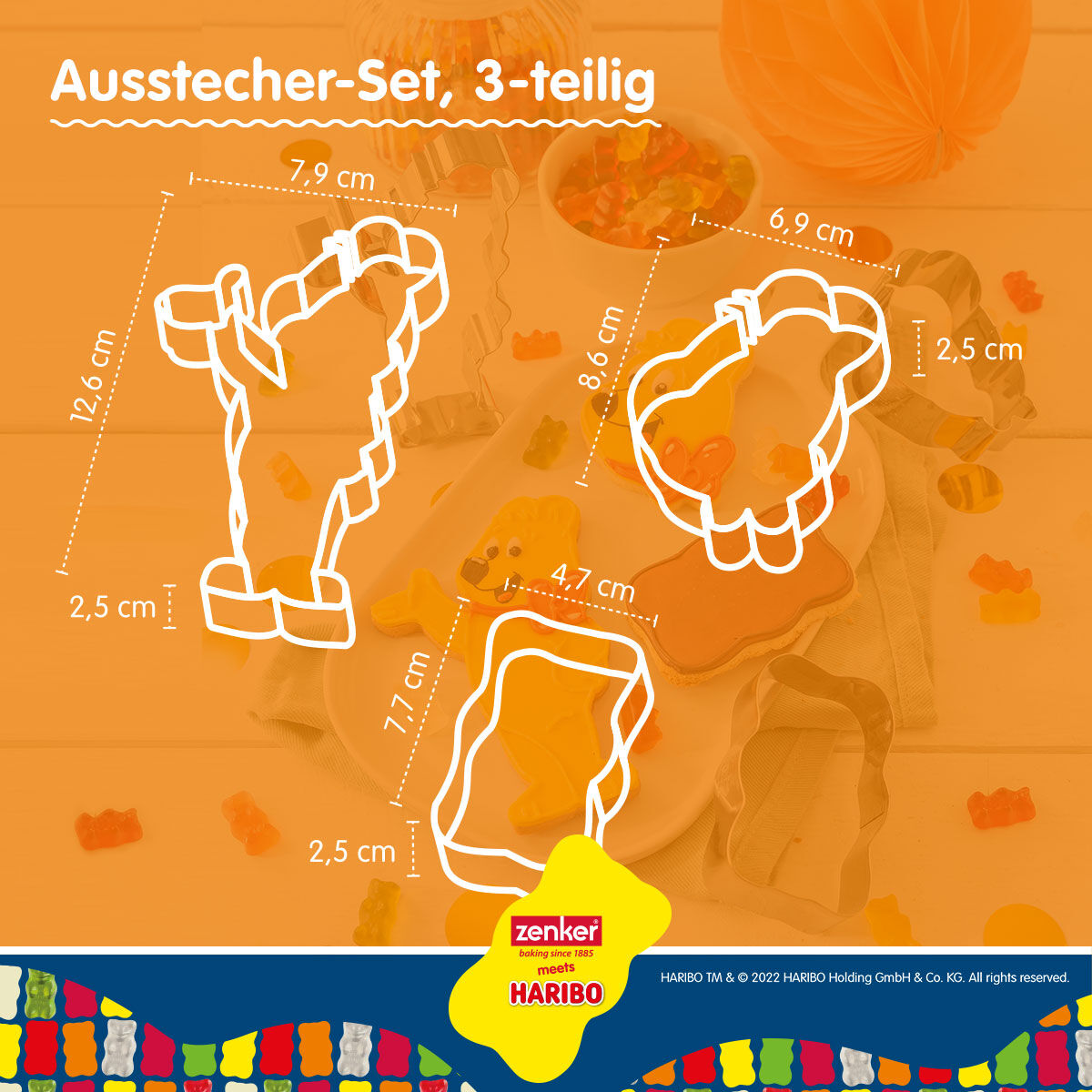Ausstecher-Set "HARIBO Goldbär", 3-teilig