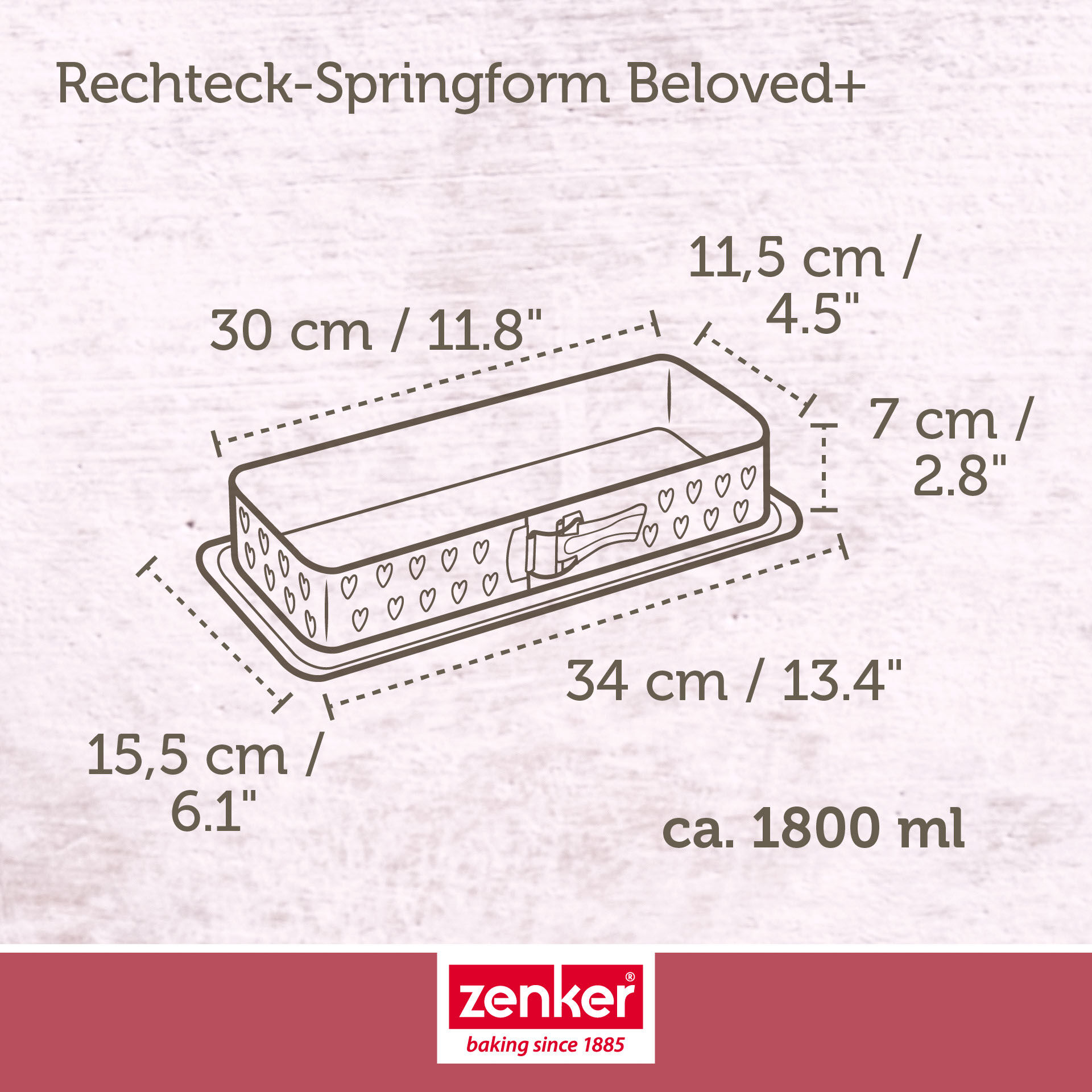Kastenkuchen Springform Beloved+, 30x11,5cm