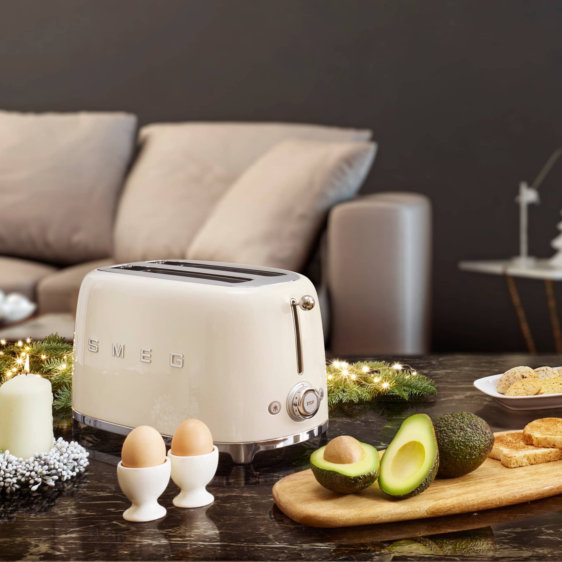 2-Schlitz-Toaster Kompakt Creme