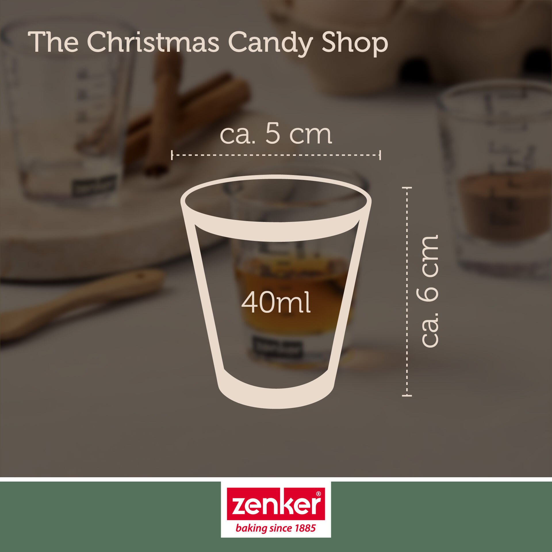 Mini-Messbecher, Glas, 40ml