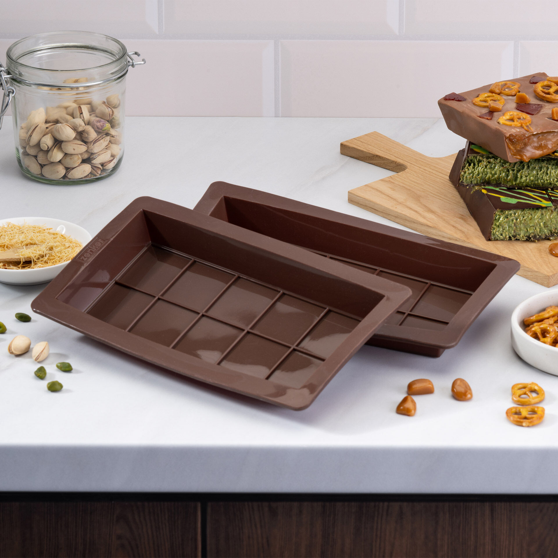 Schokoladenform Dubai-Schokolade, Silikon, 2 Stück