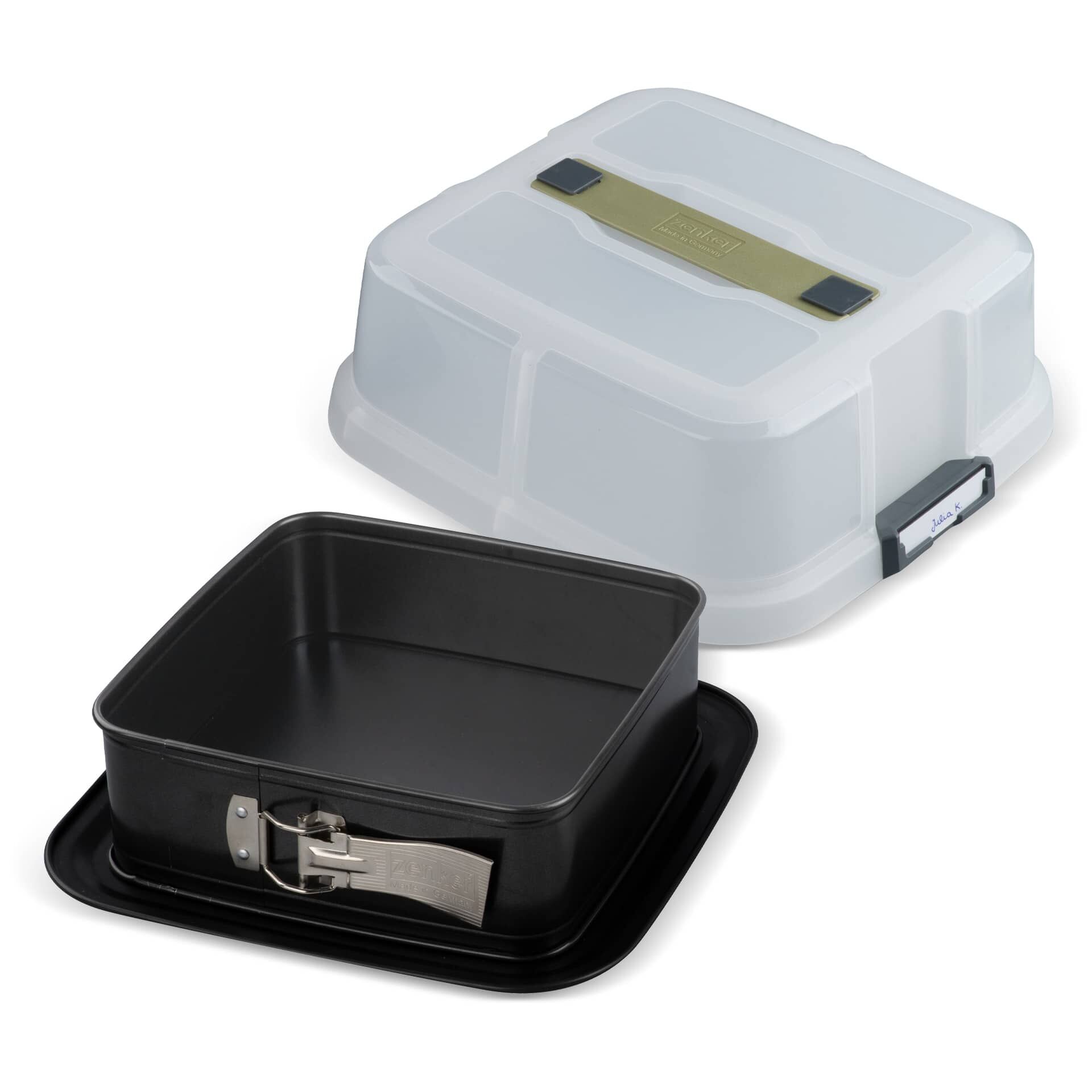 Springform quadratisch mit Transporthaube, 24x24cm Springform quadratisch mit Transporthaube, 24x24cm