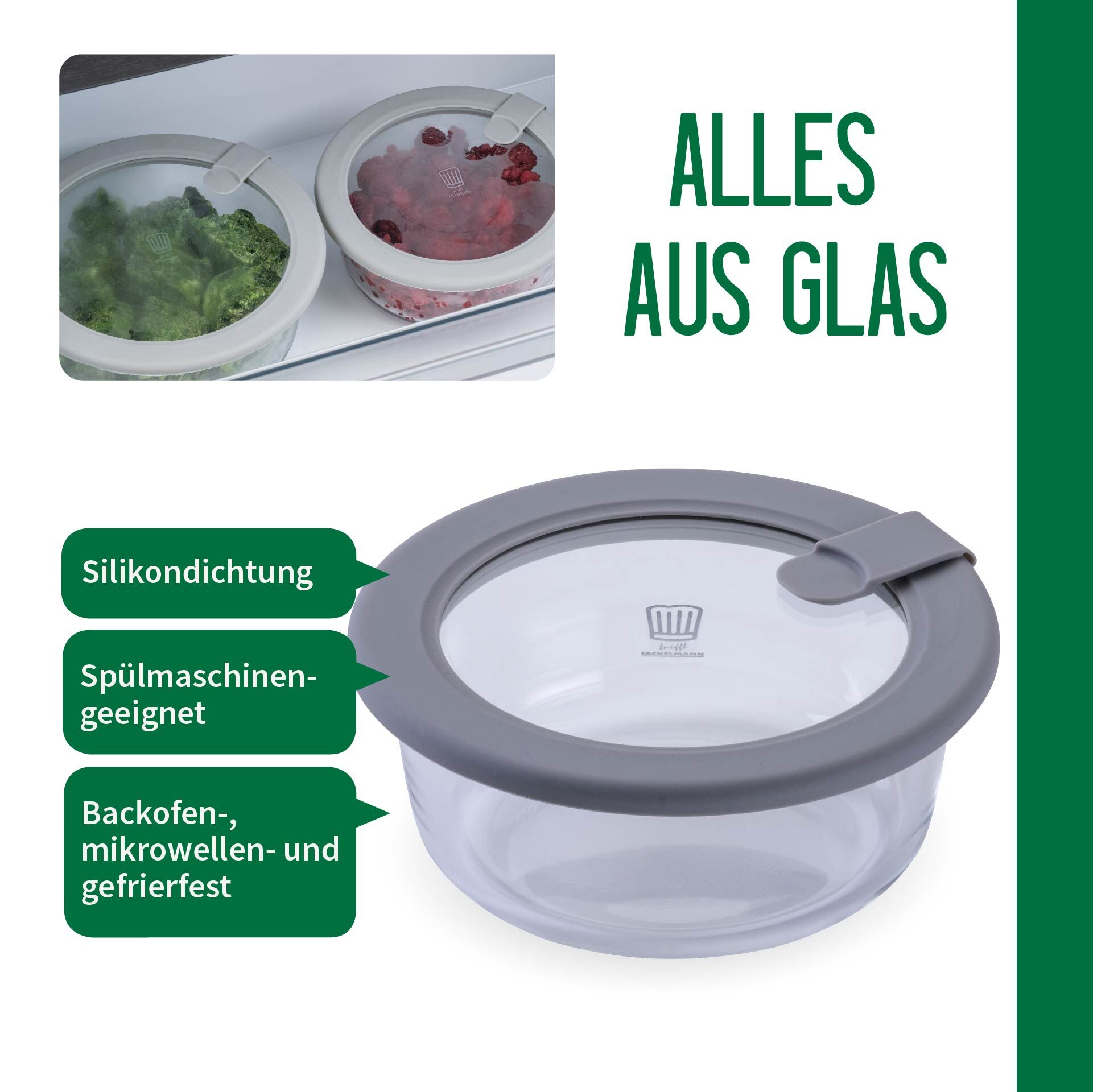 Vorratsdose Glas, rund, 400ml