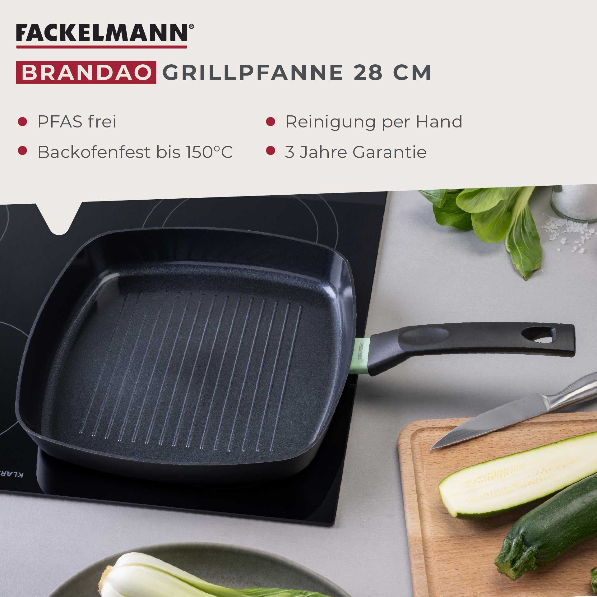 Grillpfanne Brandao, Keramik, antihaft, Ø28cm