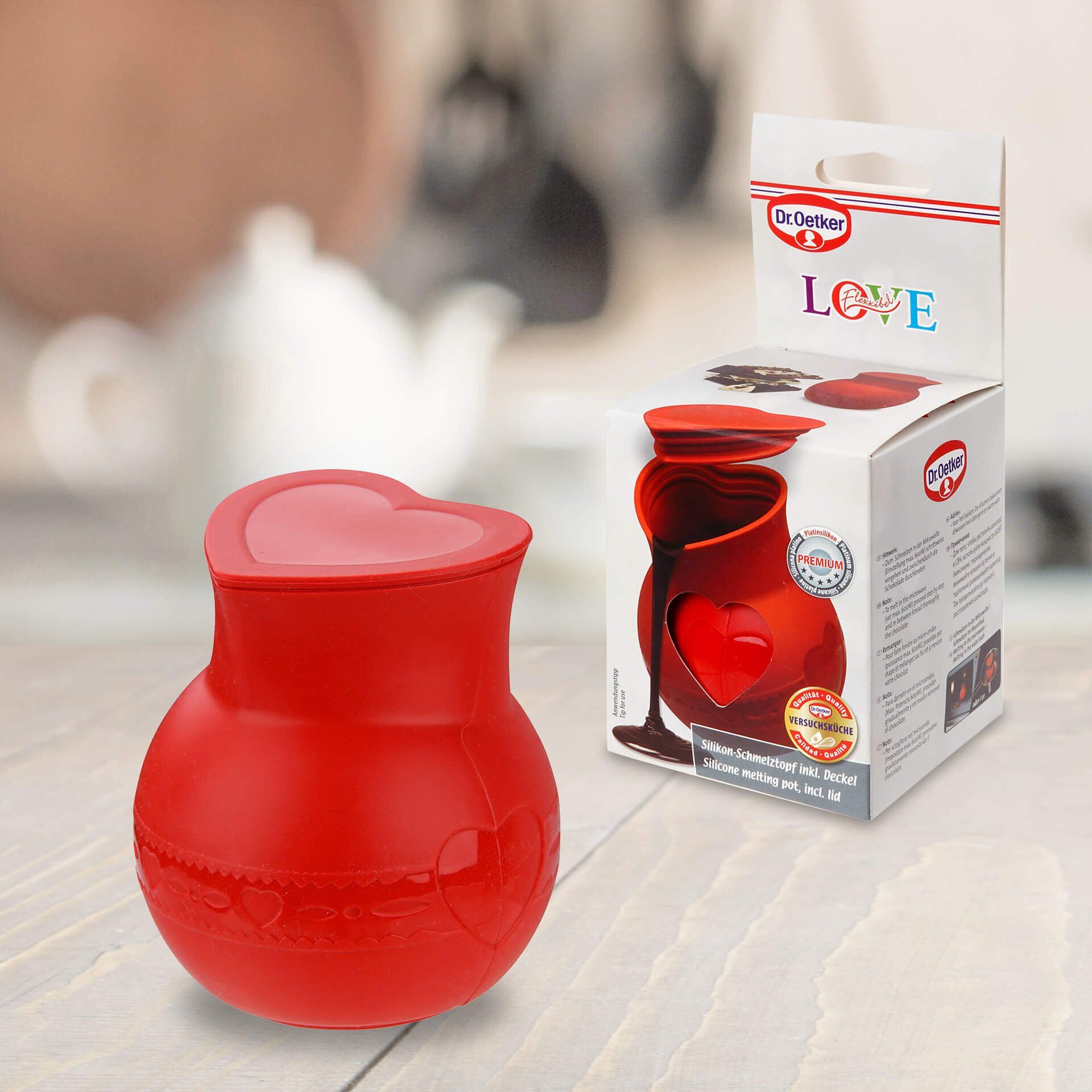 Schmelztopf inkl. Deckel Flexxibel Love, Silikon