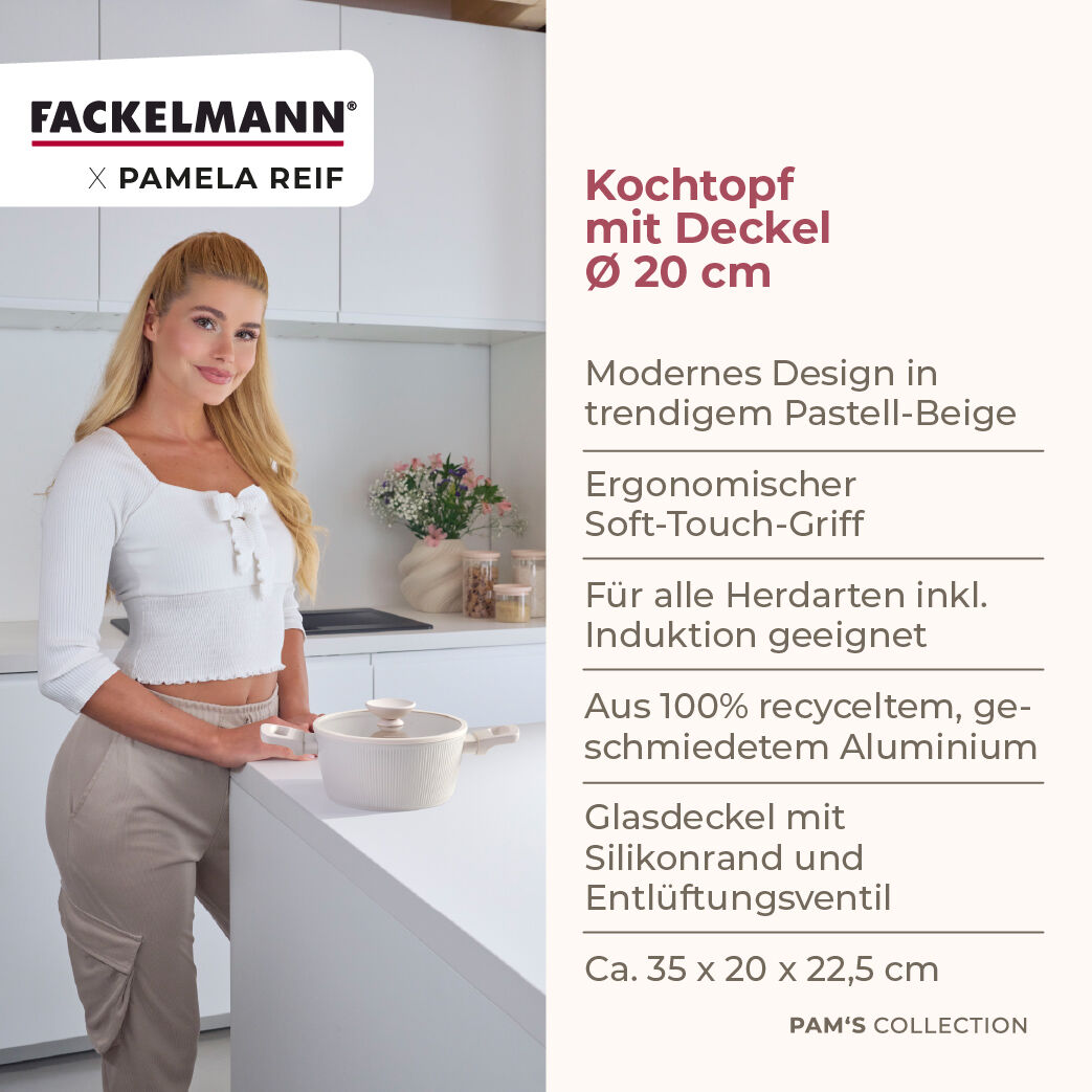 Pamela Reif Kochtopf mit Deckel Shell, Ø20cm