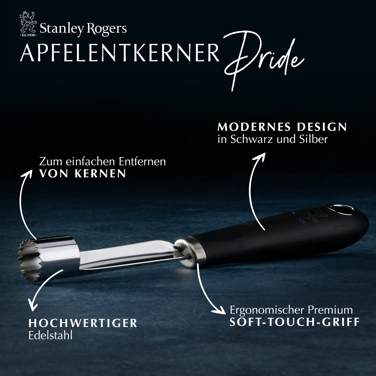 Apfelentkerner Pride, 21cm, Edelstahl