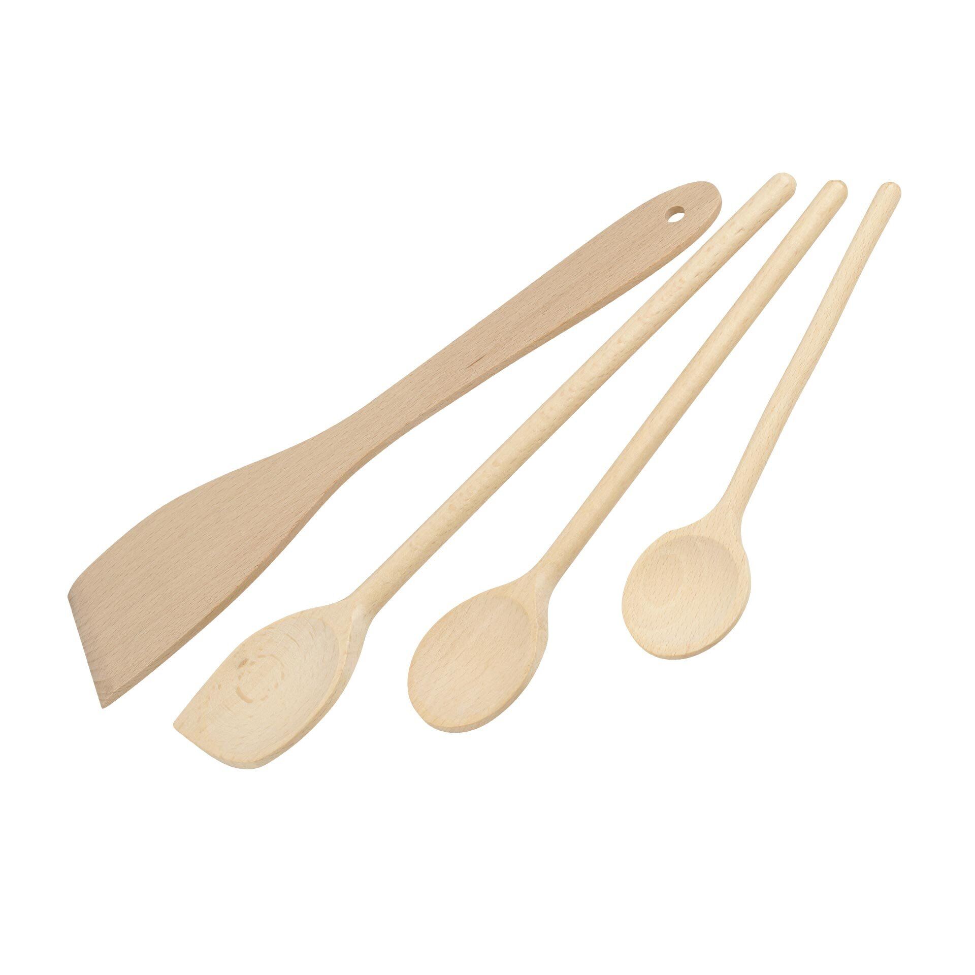 Kochlöffel und Pfannenwender-Set Eco, 4-teilig, Holz Kochlöffel und Pfannenwender-Set Eco, 4-teilig, Holz