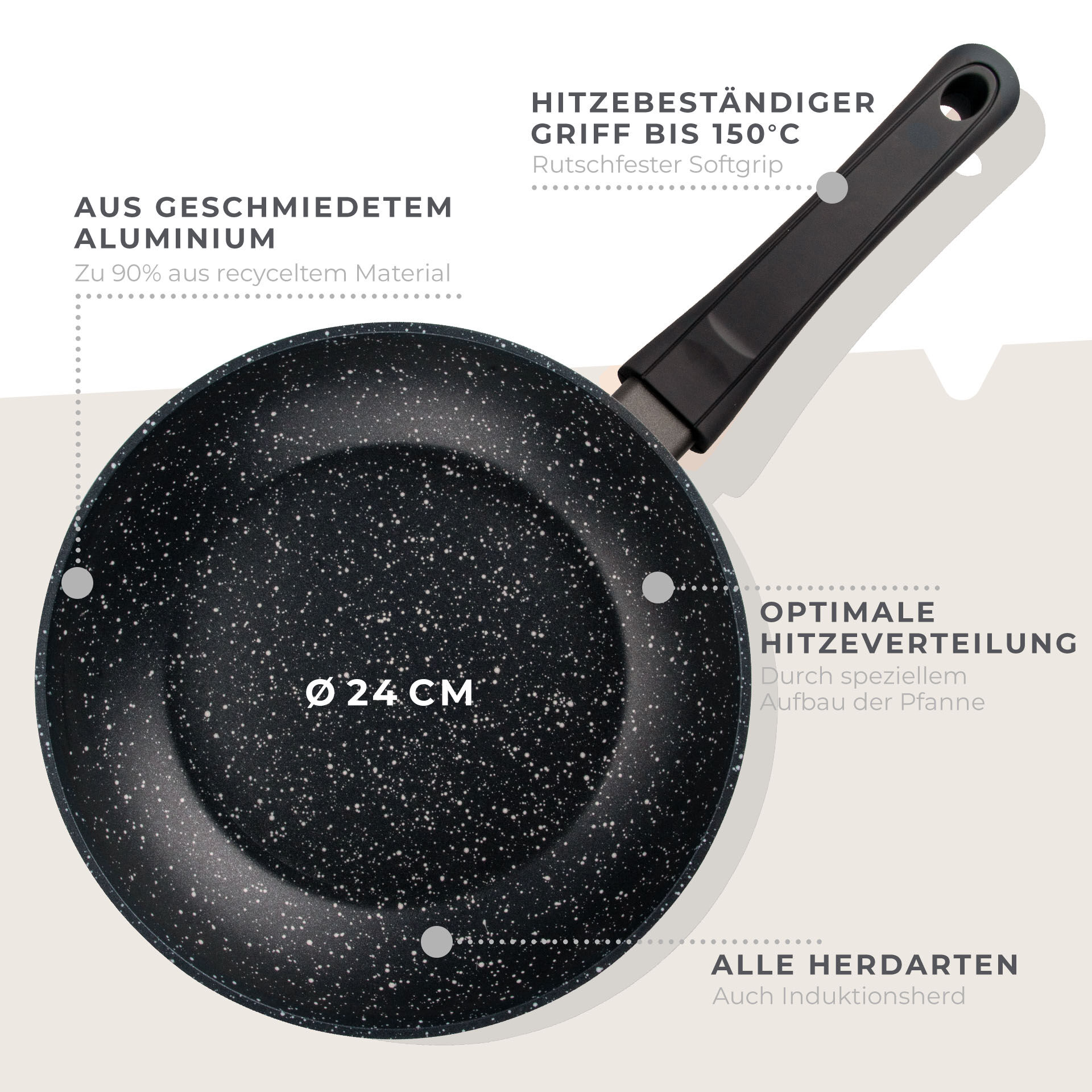 Antihaft-Pfanne Marble, Ø24cm