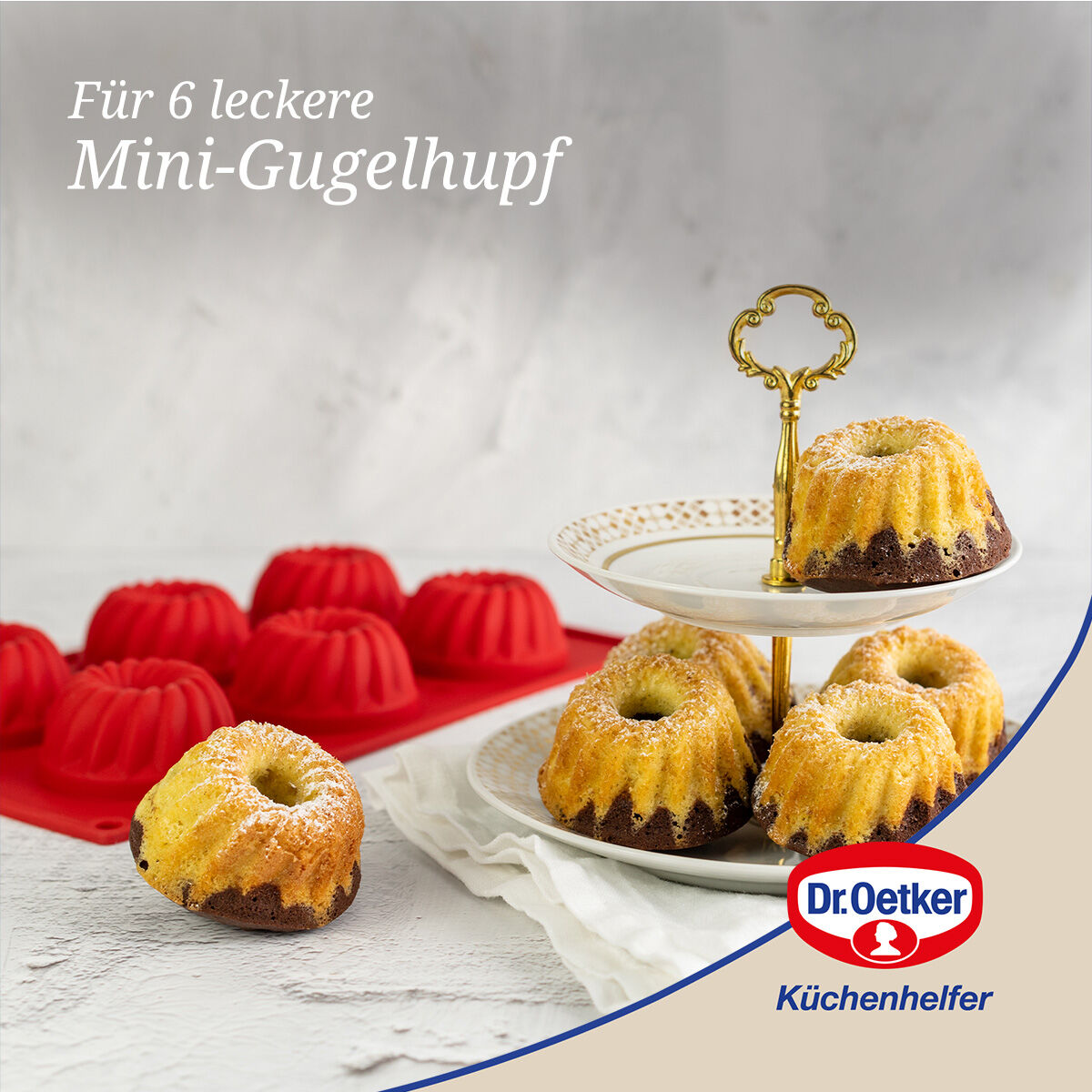 Gugelhupfform Mini Flexxibel Love, 6er, Silikon