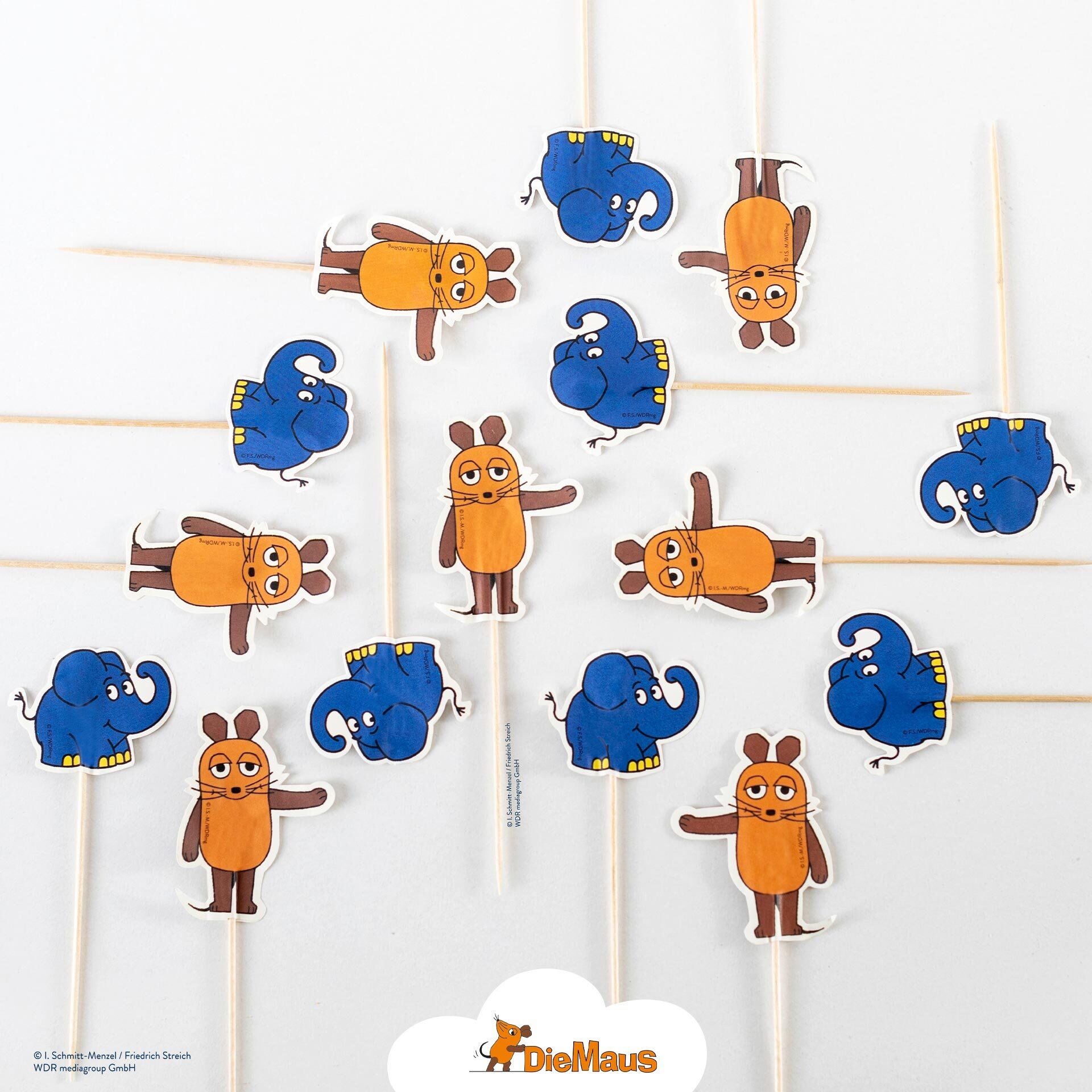 Party-Picker "DieMaus und Elefant", 24 Stk