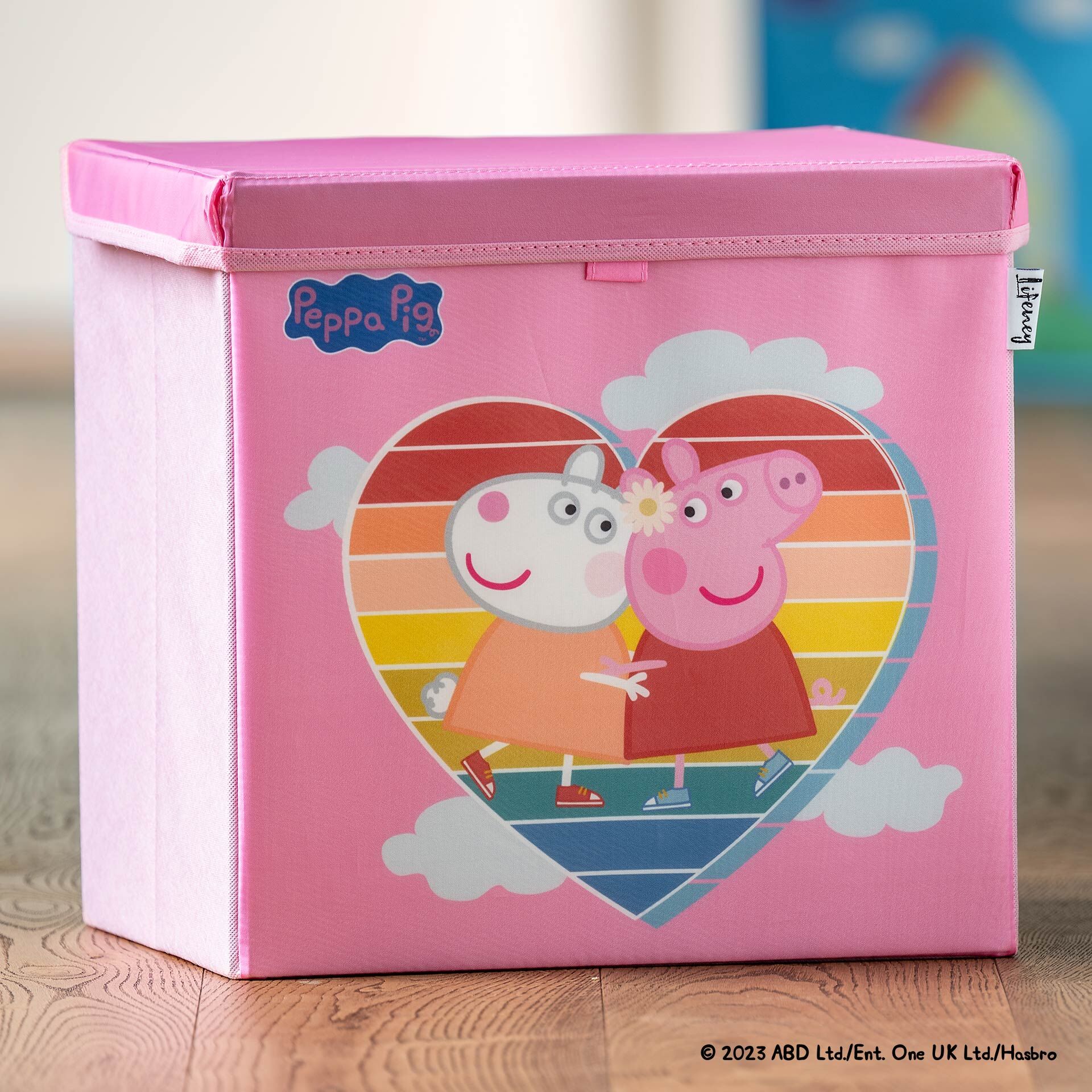 Aufbewahrungsbox Peppa Pig Freundschaft mit Deckel, 33x33x33cm
