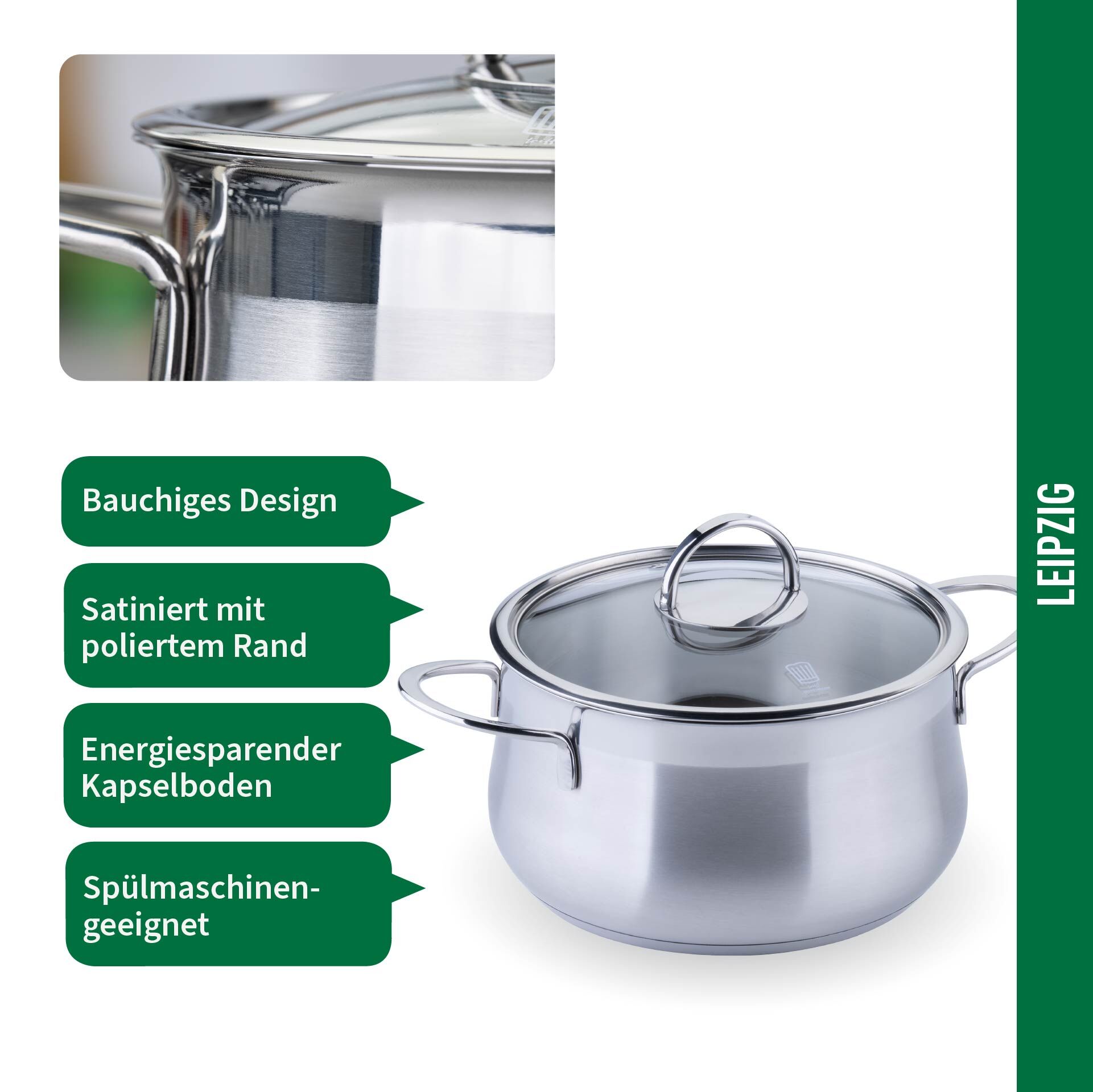 Kochtopf mit Glasdeckel Leipzig, Ø20cm